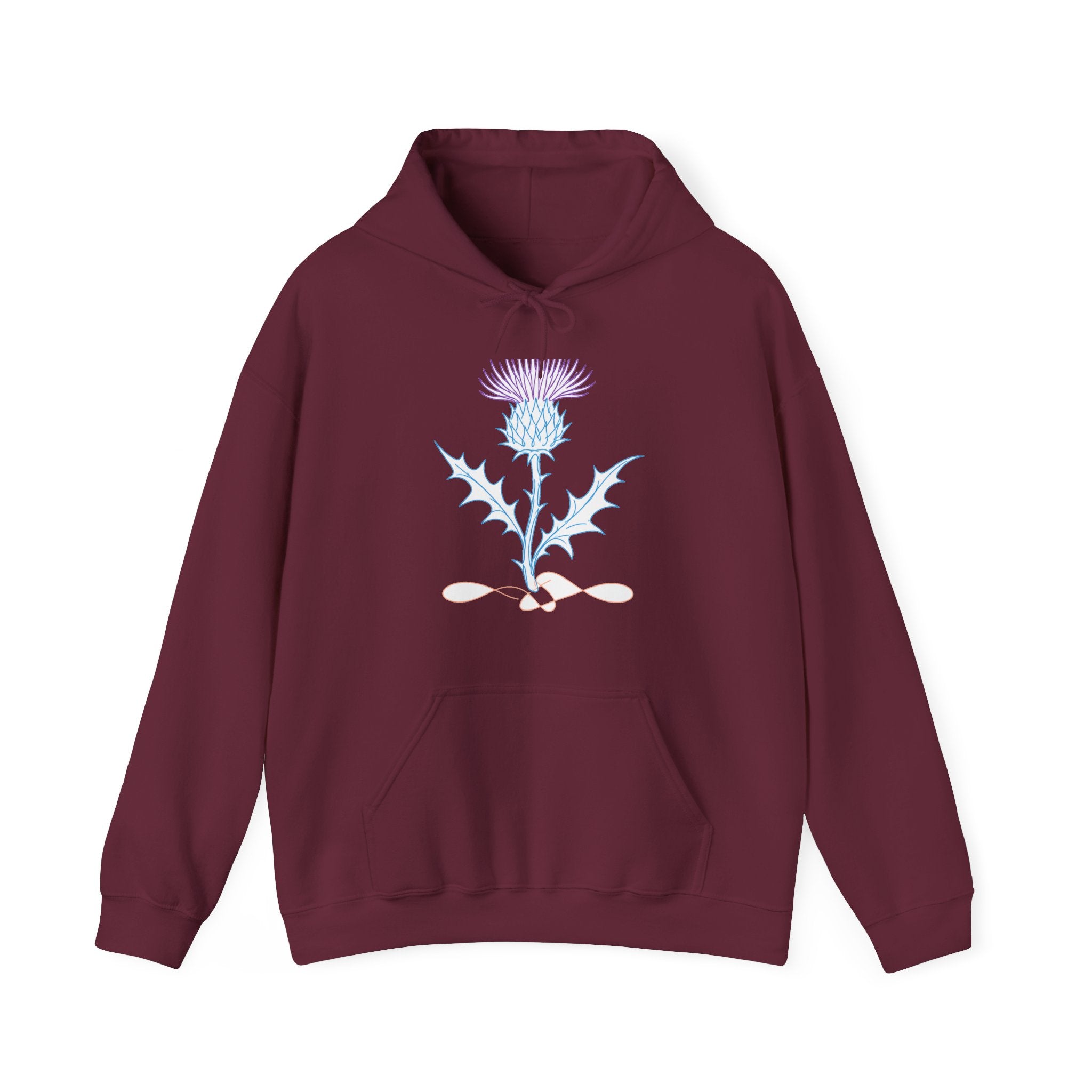 Matching Couple Sweatshirt - Lavender & Thistle Matching Couple Hooded Sweatshirt Minimalist Art His Hers Valentine Gift - Design B