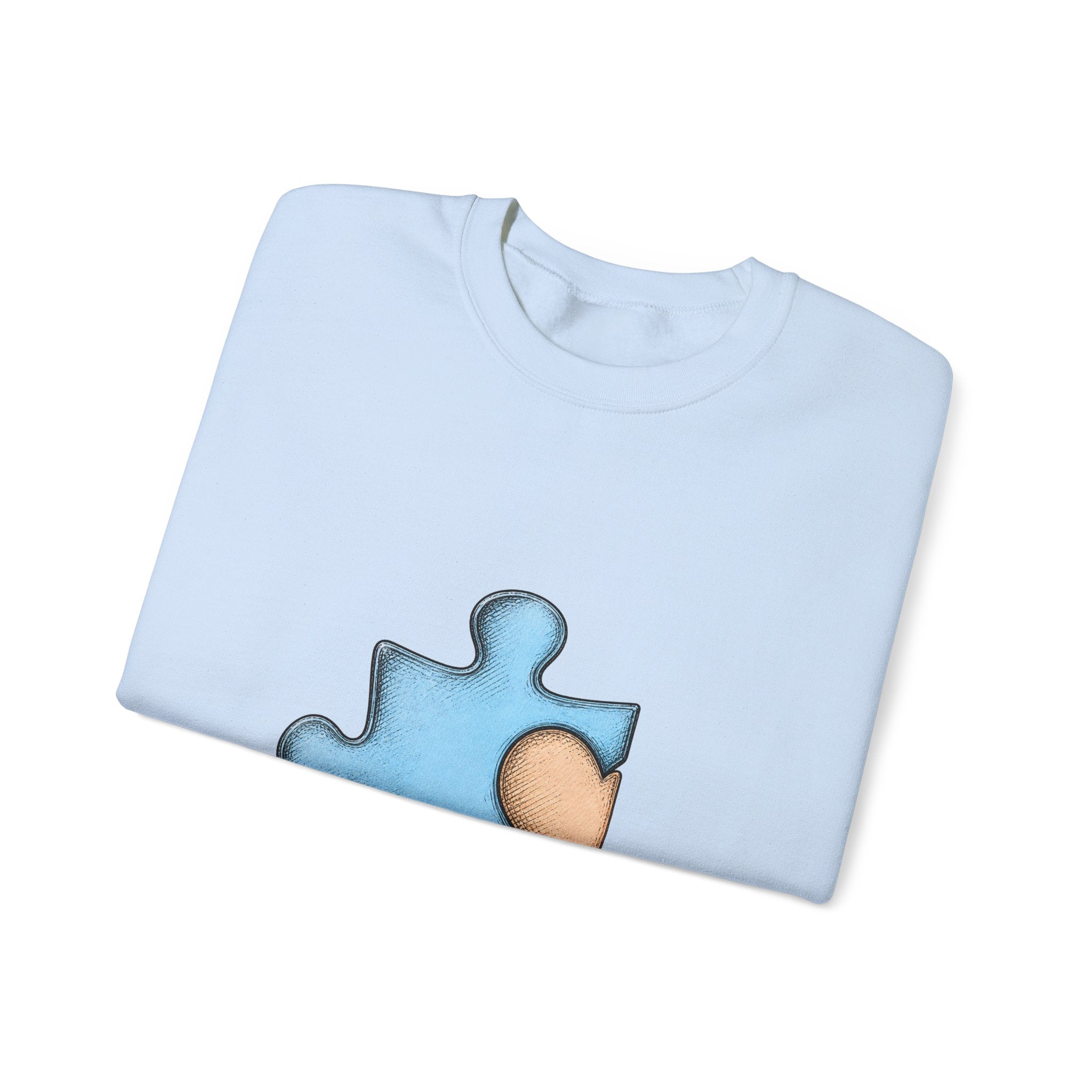 Matching Couple Sweatshirt - Puzzle Pieces Matching Couple Crewneck Sweatshirt Hand-Drawn Art His Hers Best Friend Gift - Design A