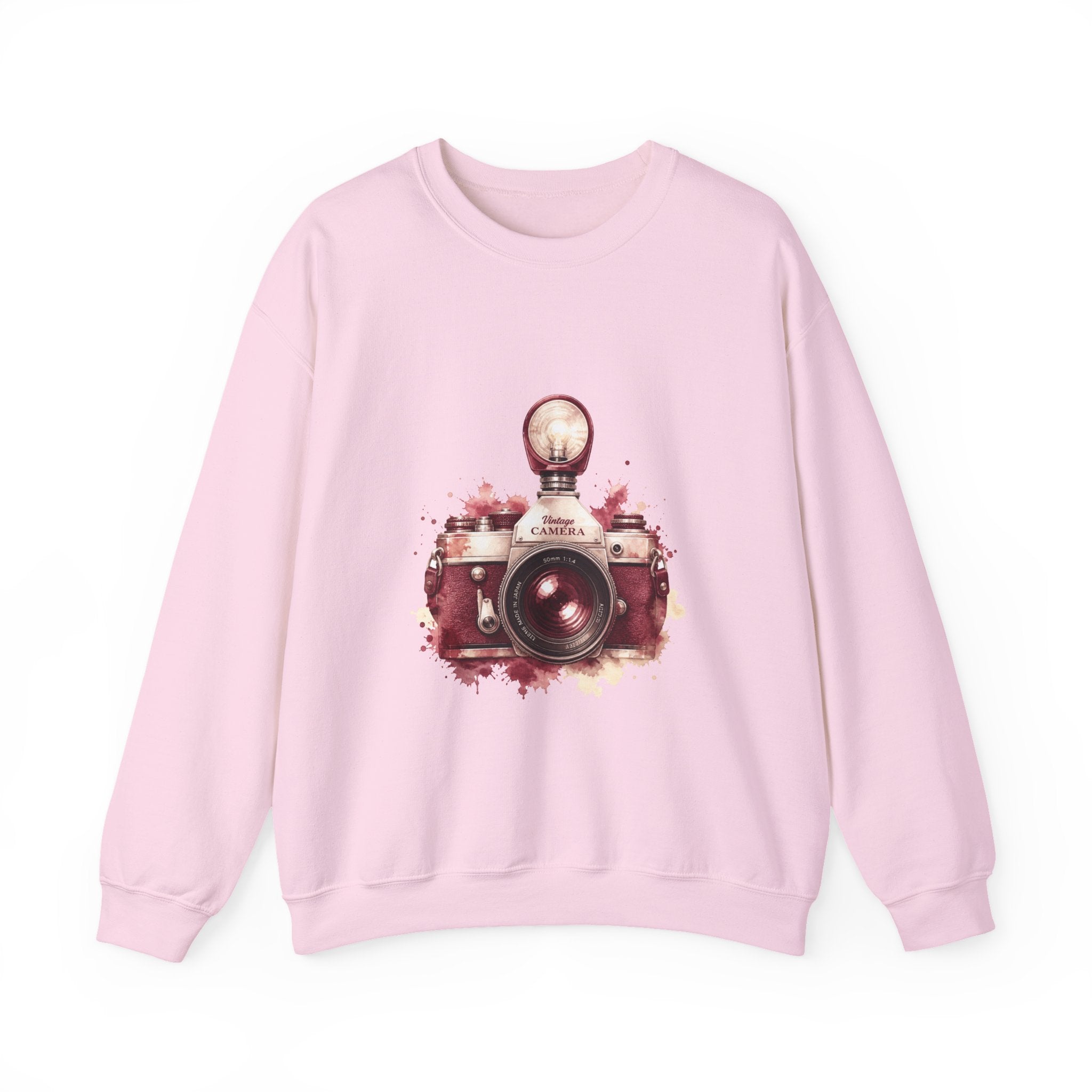 Matching Couple Sweatshirt - Camera & Film Matching Couple Premium Fleece Sweatshirt Watercolor Art His Hers Birthday Gift - Design A