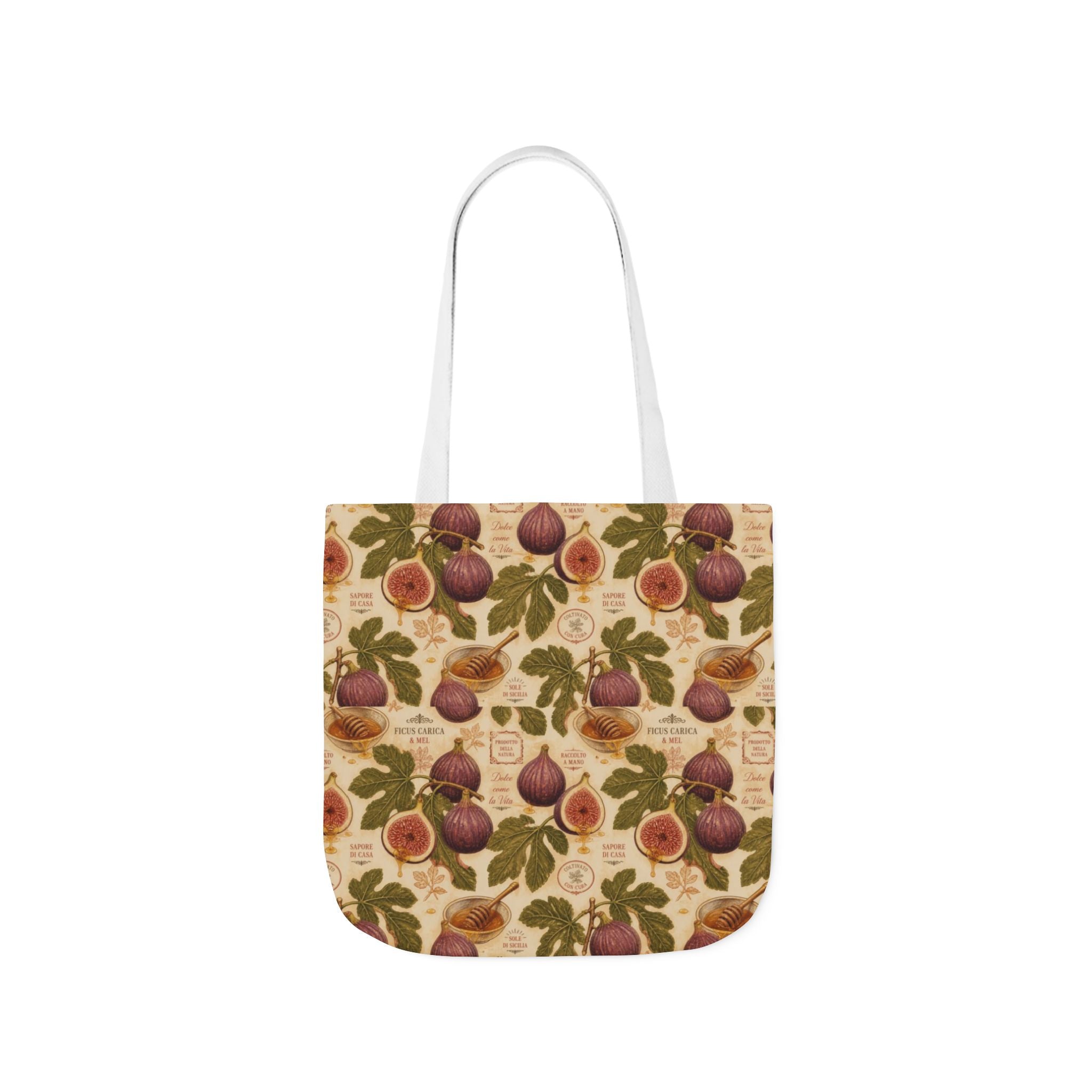 Ripe Figs Canvas Tote Bag Mediterranean Kitchen Botanical Design Italian Cottagecore Gift