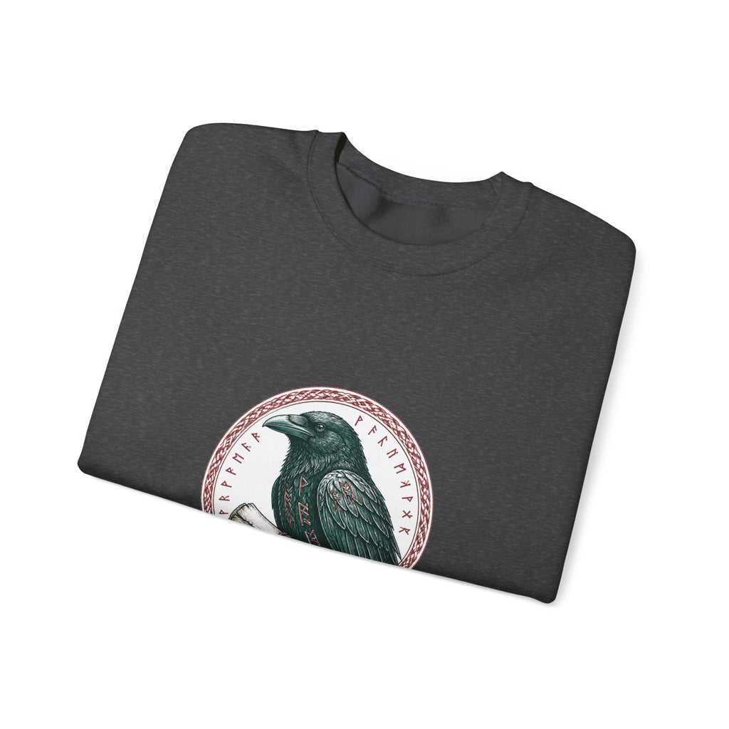 Matching Couple Sweatshirt - Huginn & Muninn Matching Couple Premium Fleece Sweatshirt Hand-Drawn Art His Hers Anniversary Gift - Design B