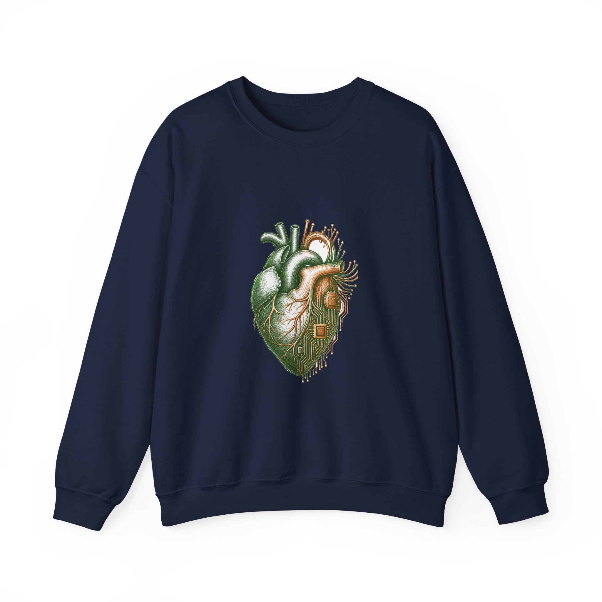 Matching Couple Sweatshirt - Robot & Heart Matching Couple Crewneck Sweatshirt Hand-Drawn Art His Hers Best Friend Gift - Design B