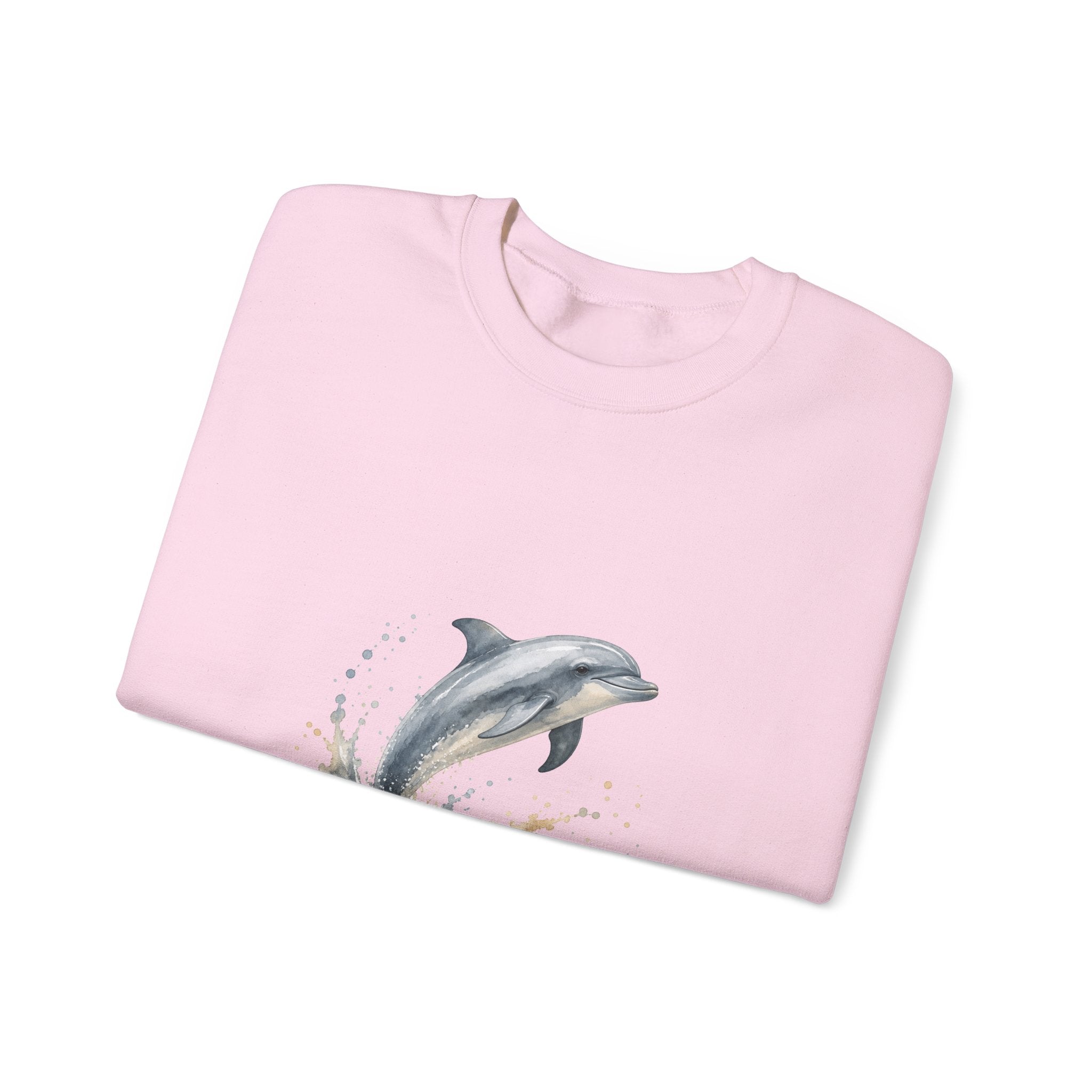 Matching Couple Sweatshirt - Shark & Dolphin Matching Couple Comfort Colors Crew Watercolor Art His Hers Birthday Gift - Design B
