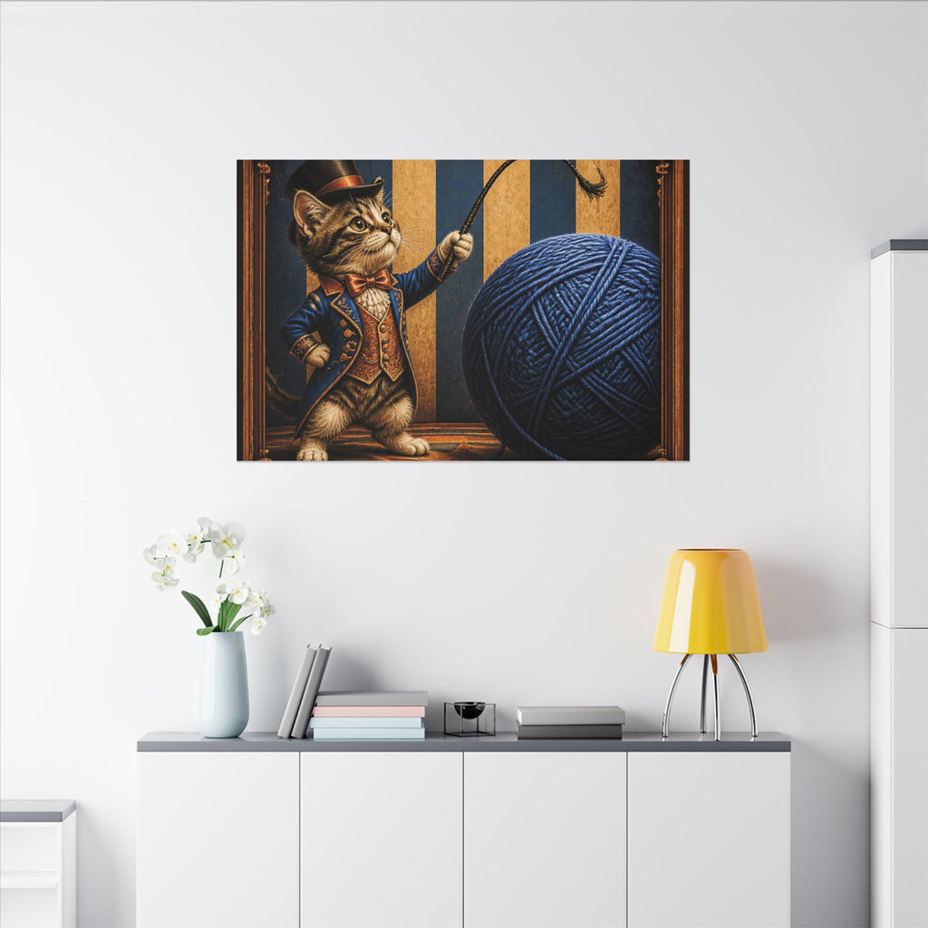Cat Lion Tamer Wall Art Canvas 24×36 Baroque Studio Decor Maximalist Print