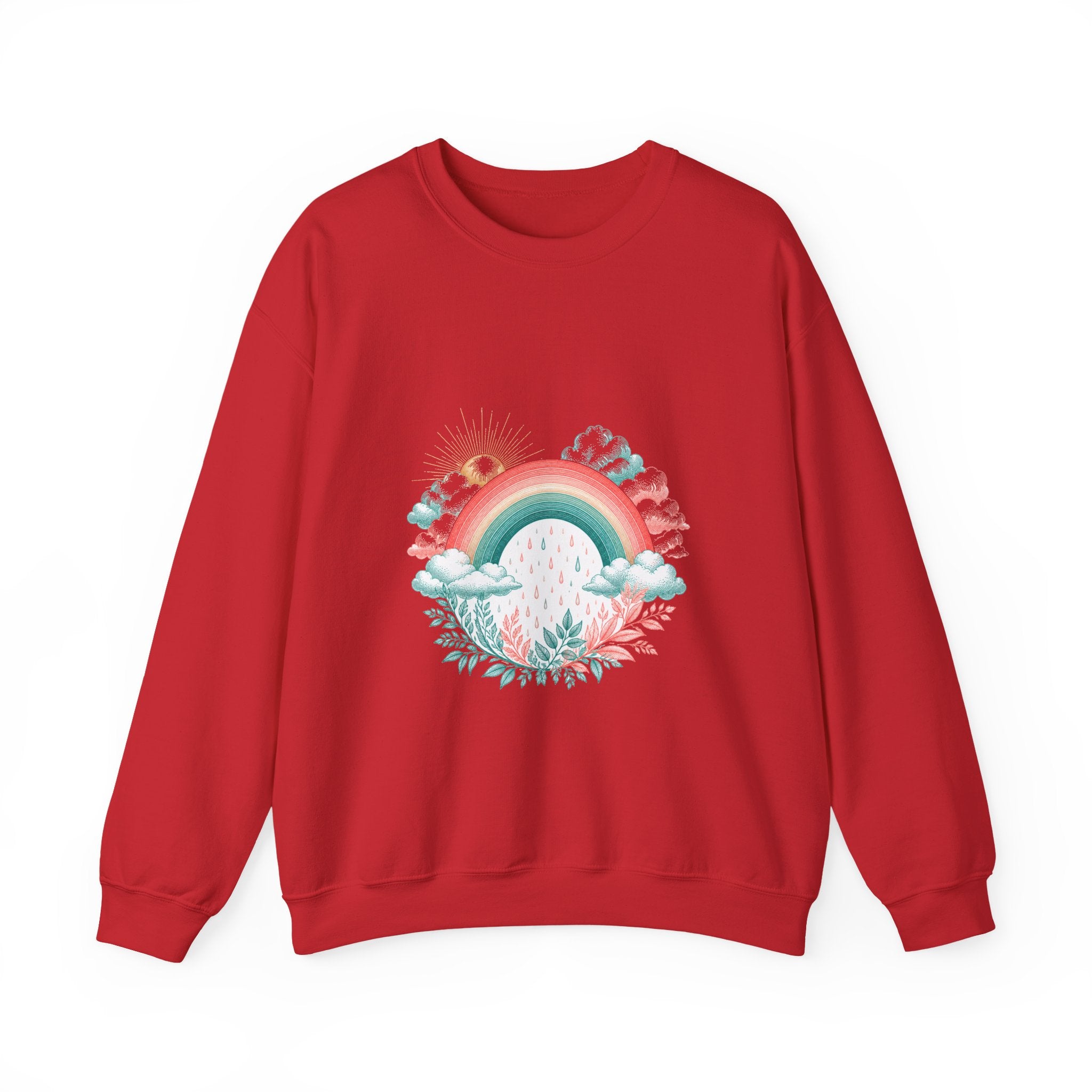 Matching Couple Sweatshirt - Storm & Rainbow Matching Couple Comfort Colors Crew Vintage Art His Hers Honeymoon Gift - Design B