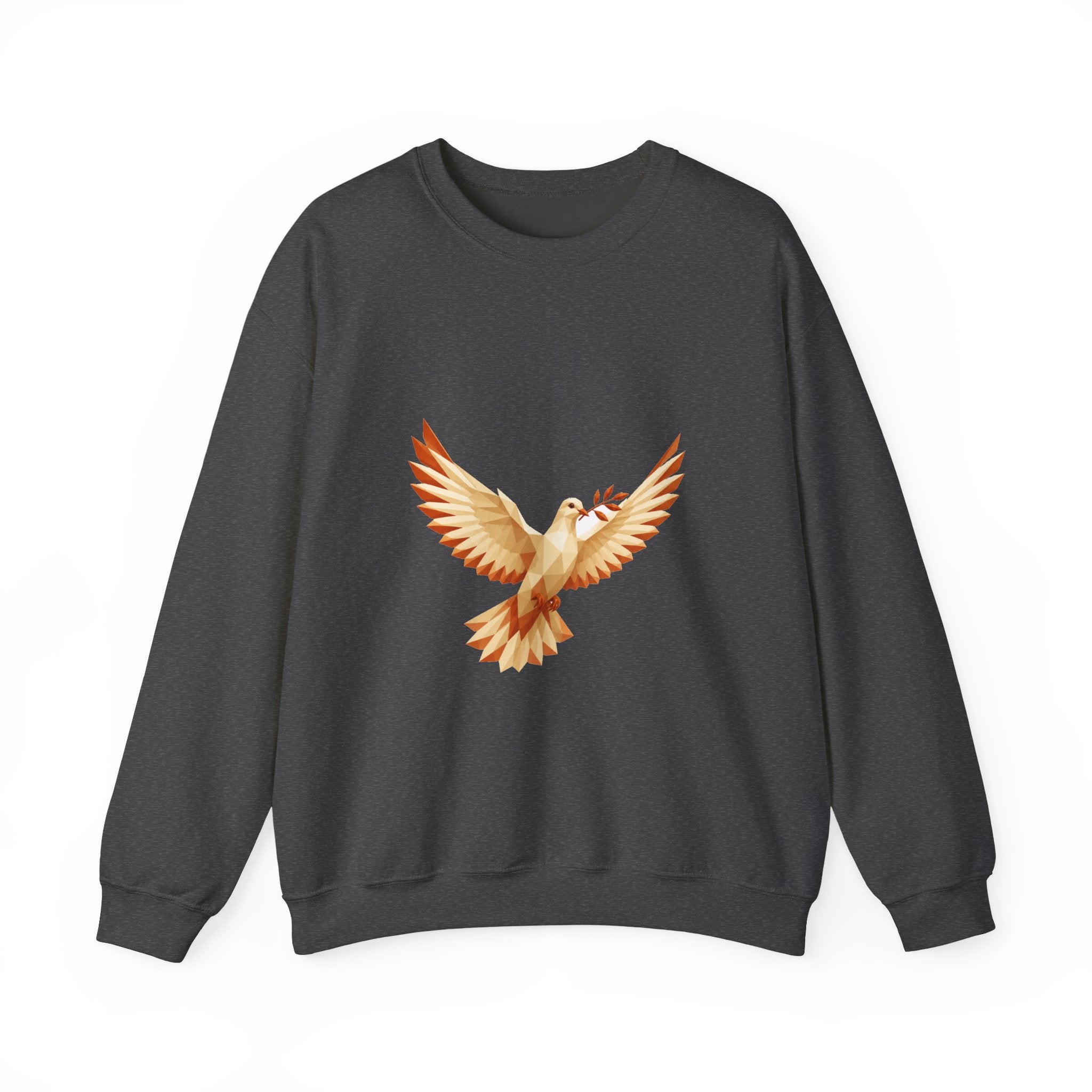 Matching Couple Sweatshirt - Wolf & Dove Matching Couple Crewneck Sweatshirt Geometric Art His Hers Couple Gift - Design B