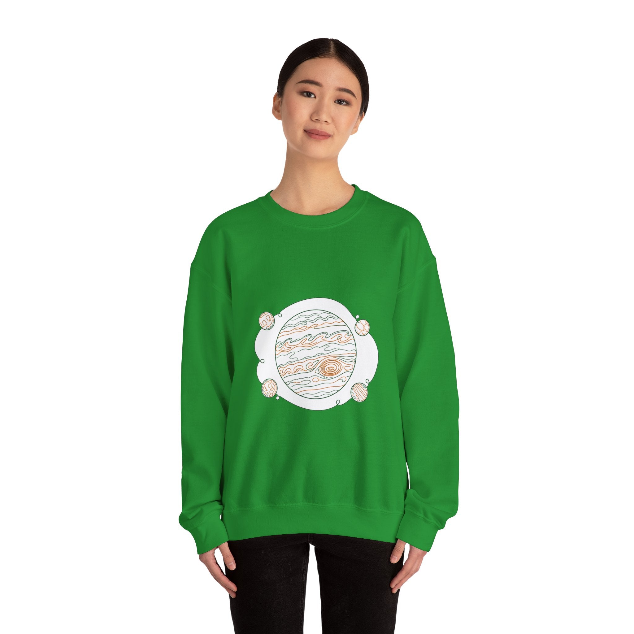 Matching Couple Sweatshirt - Saturn & Jupiter Matching Couple Comfort Colors Crew Minimalist Art His Hers Christmas Gift - Design B