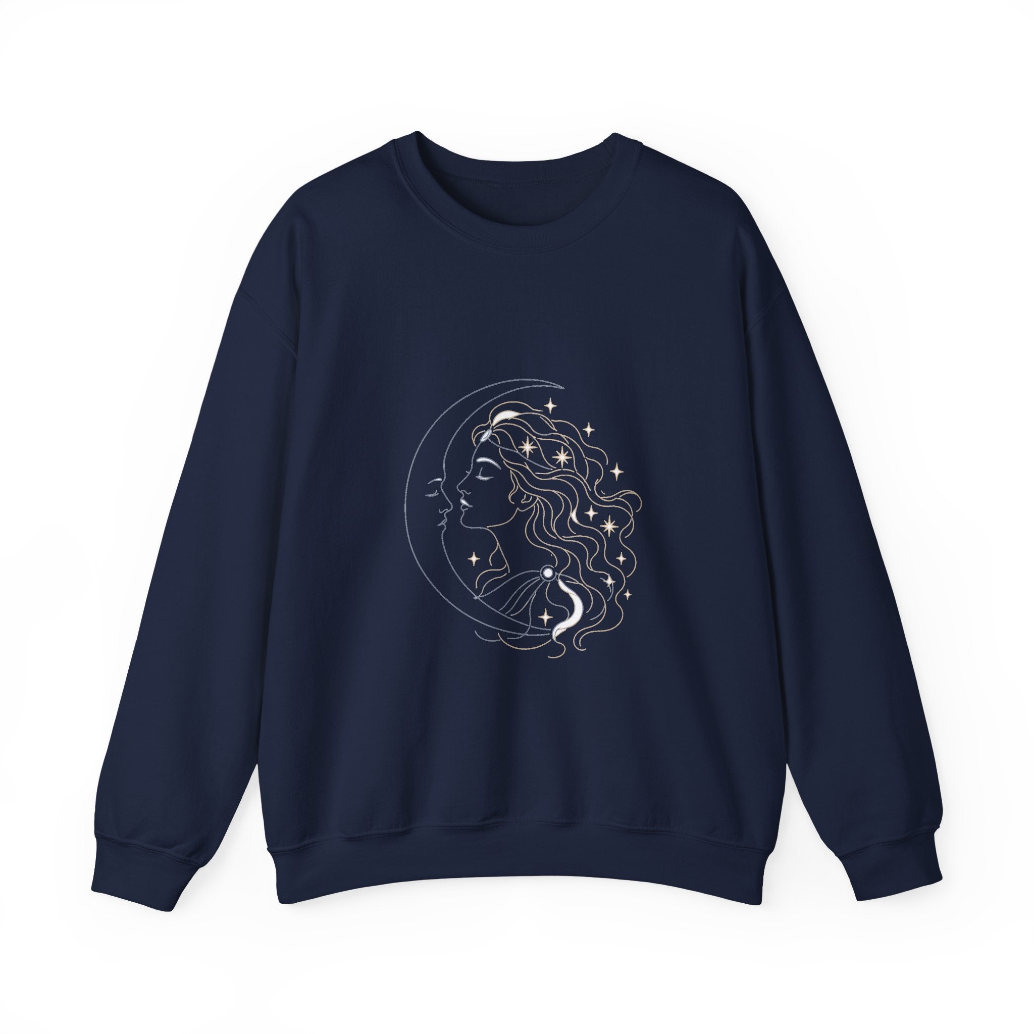 Matching Couple Sweatshirt - Helios & Selene Matching Couple Comfort Colors Crew Minimalist Art His Hers Christmas Gift - Design B