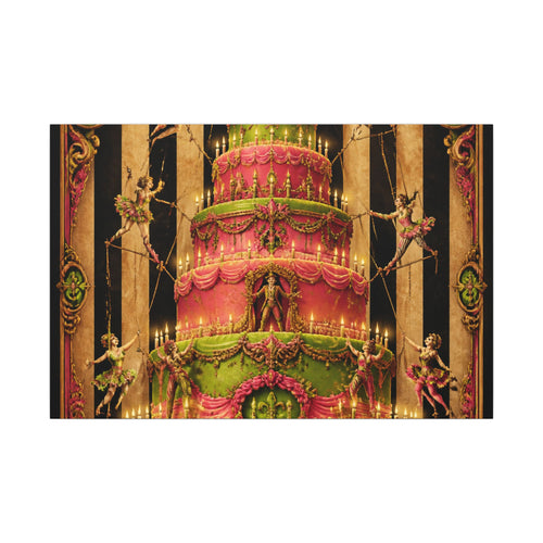 Birthday Cake Trapeze Wall Art Canvas 24×36 Baroque Studio Decor Maximalist Print