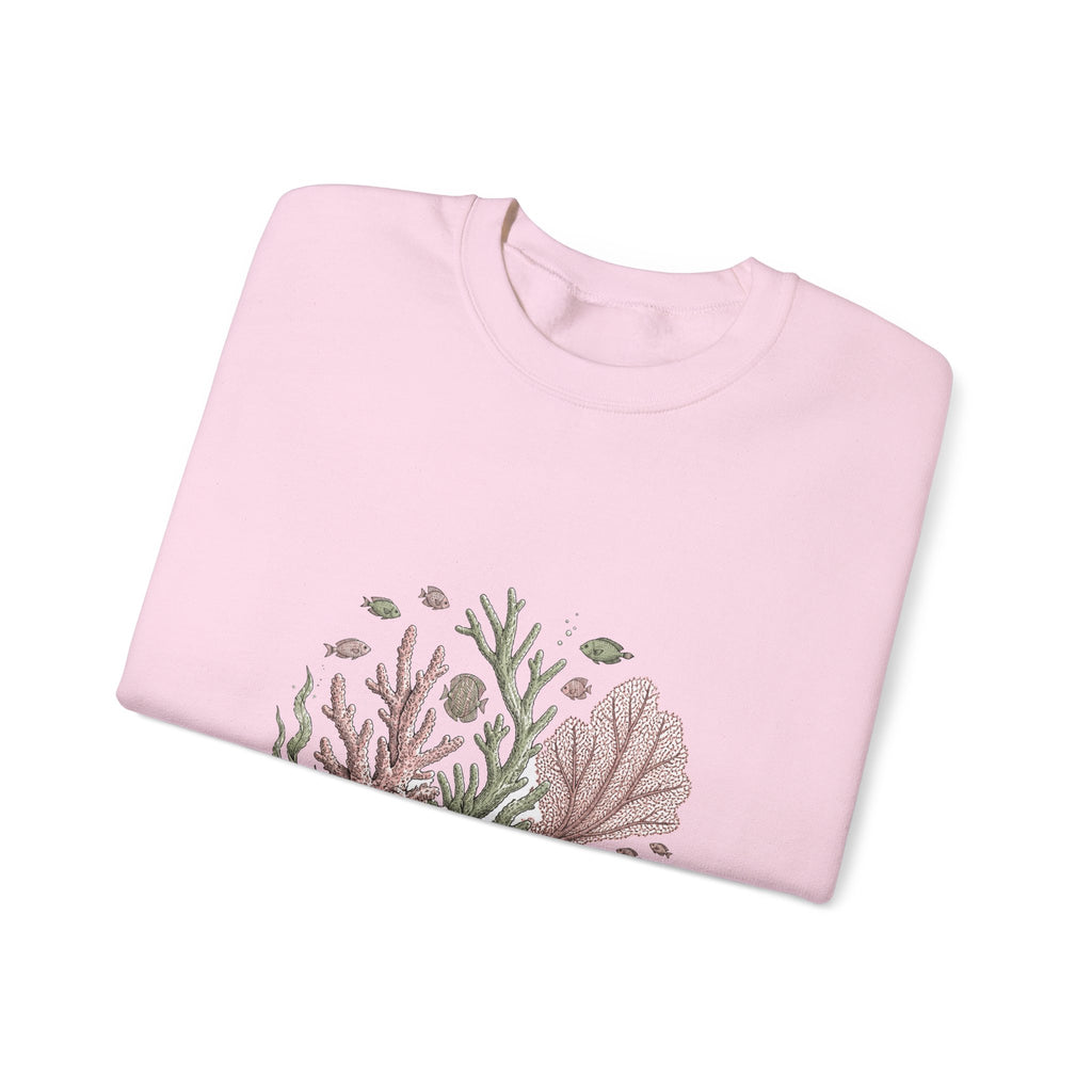Matching Couple Sweatshirt - Coral Reef & Deep Sea Matching Couple Crewneck Sweatshirt Hand-Drawn Art His Hers Best Friend Gift - Design A