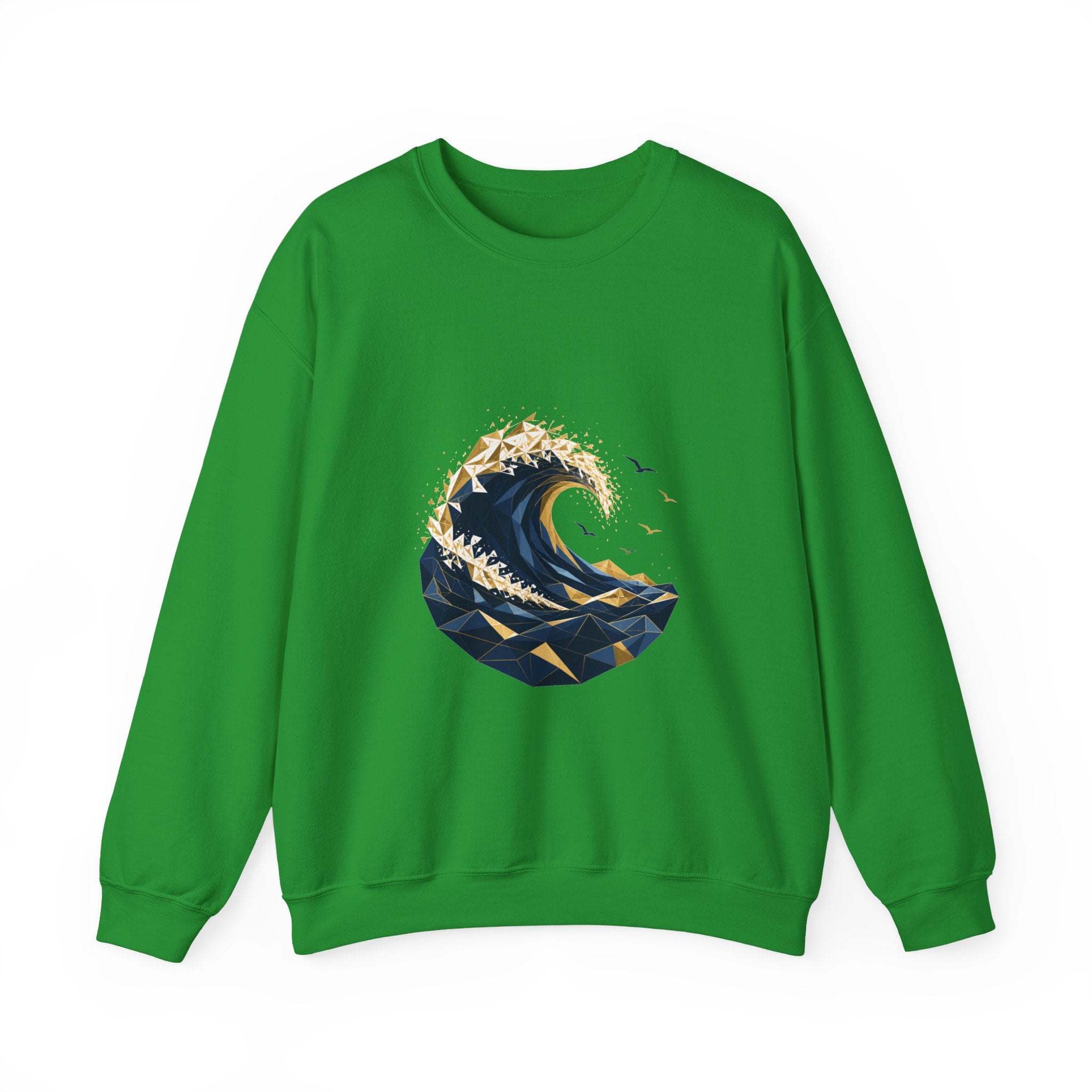 Matching Couple Sweatshirt - Mountain & Ocean Matching Couple Crewneck Sweatshirt Geometric Art His Hers Couple Gift - Design B