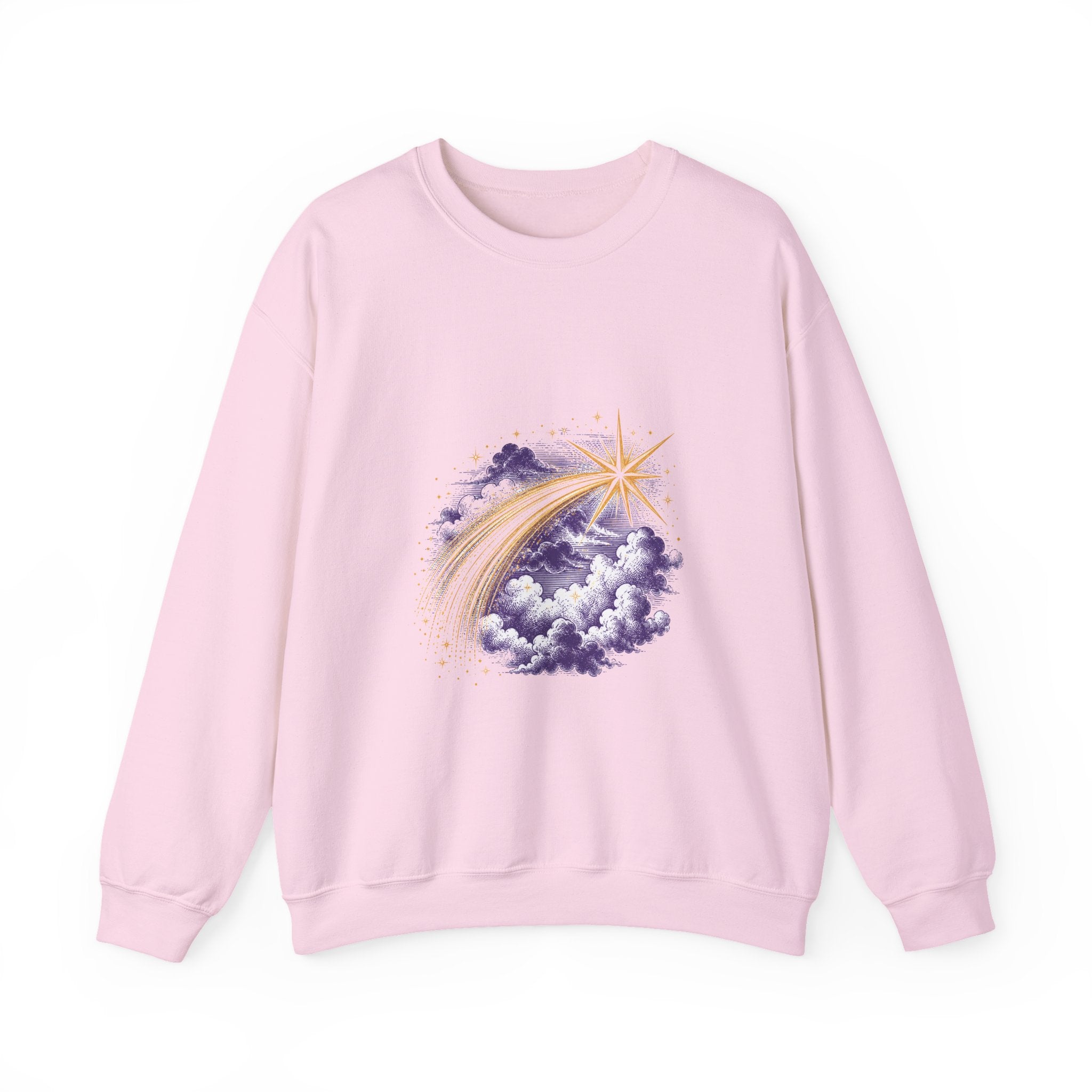 Matching Couple Sweatshirt - Shooting Star & North Star Matching Couple Comfort Colors Crew Vintage Art His Hers Honeymoon Gift - Design A