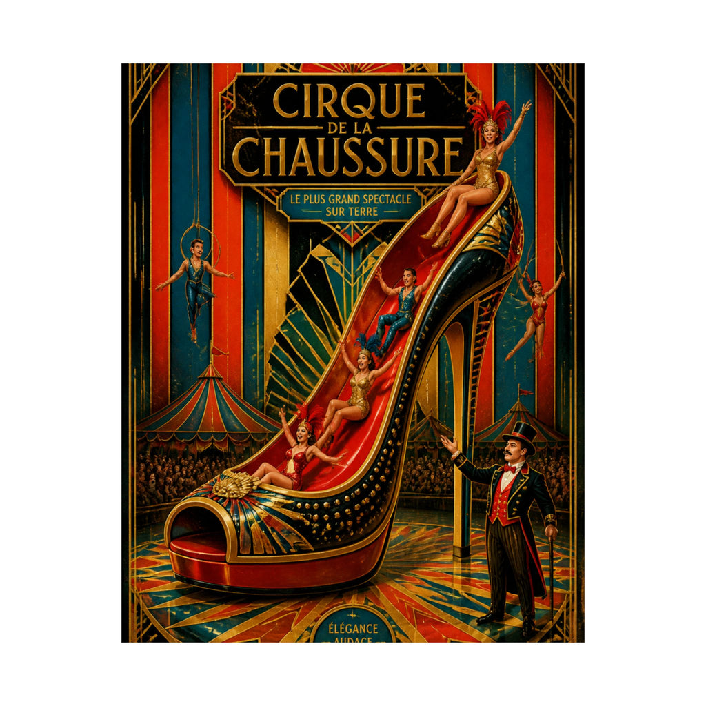 High Heel Slide Wall Art Poster 18×24 Art Deco Entryway Decor Maximalist Print