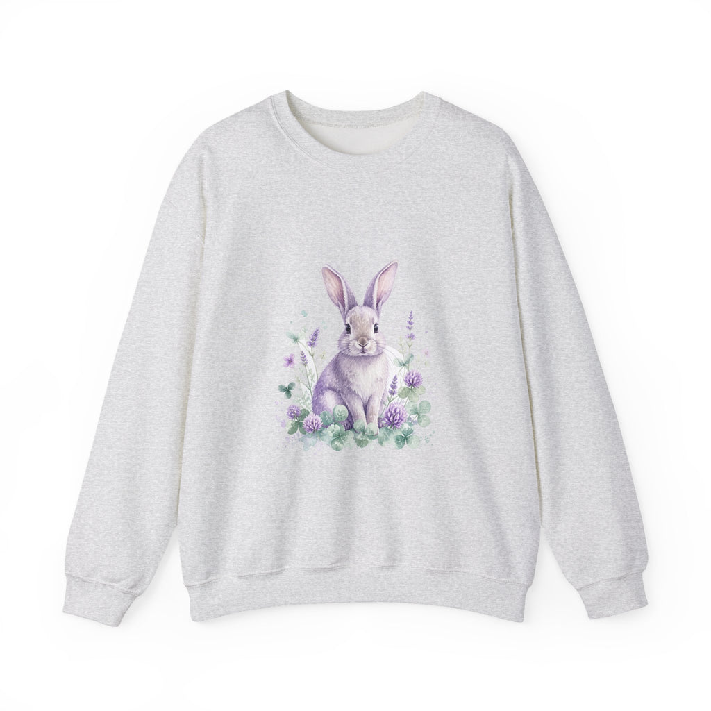Matching Couple Sweatshirt - Fox & Rabbit Matching Couple Crewneck Sweatshirt Watercolor Art His Hers Engagement Gift - Design B