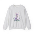 Matching Couple Sweatshirt - Fox & Rabbit Matching Couple Crewneck Sweatshirt Watercolor Art His Hers Engagement Gift - Design B
