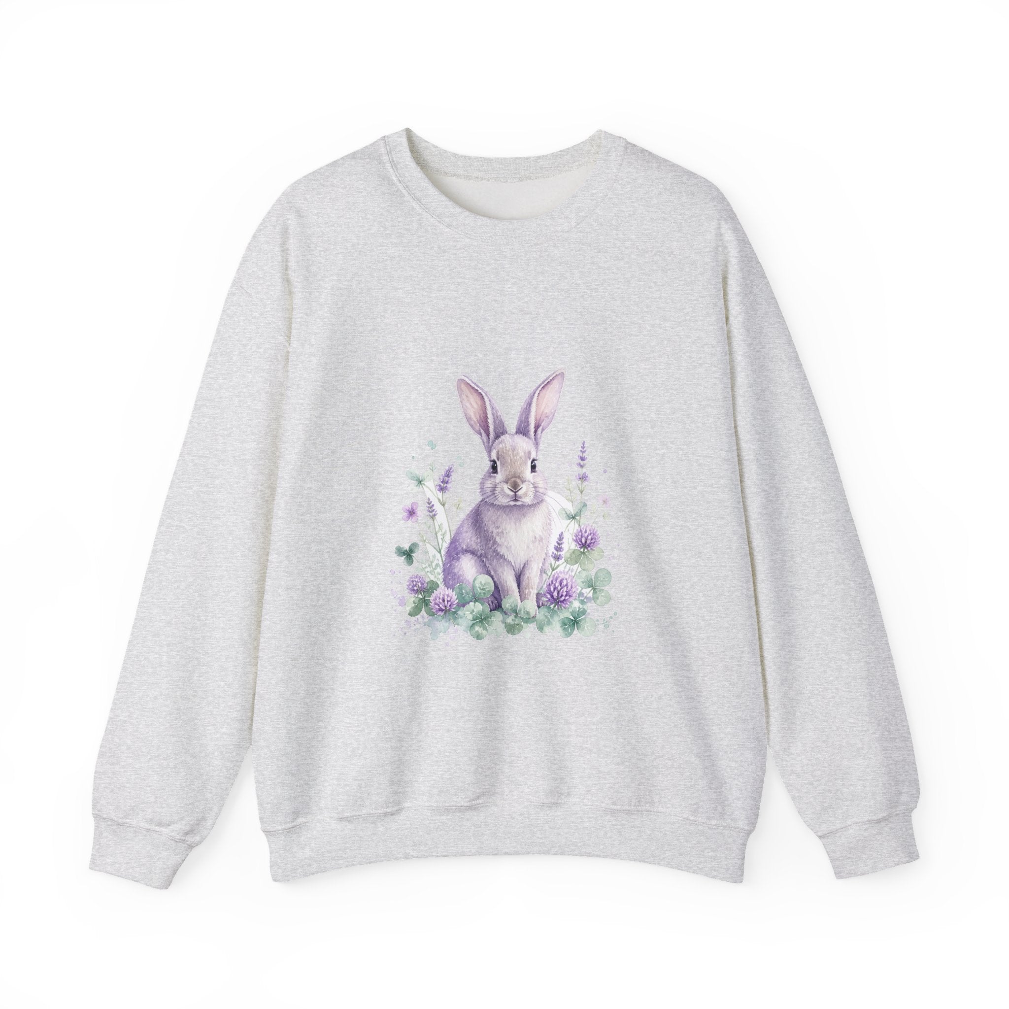 Matching Couple Sweatshirt - Fox & Rabbit Matching Couple Crewneck Sweatshirt Watercolor Art His Hers Engagement Gift - Design B