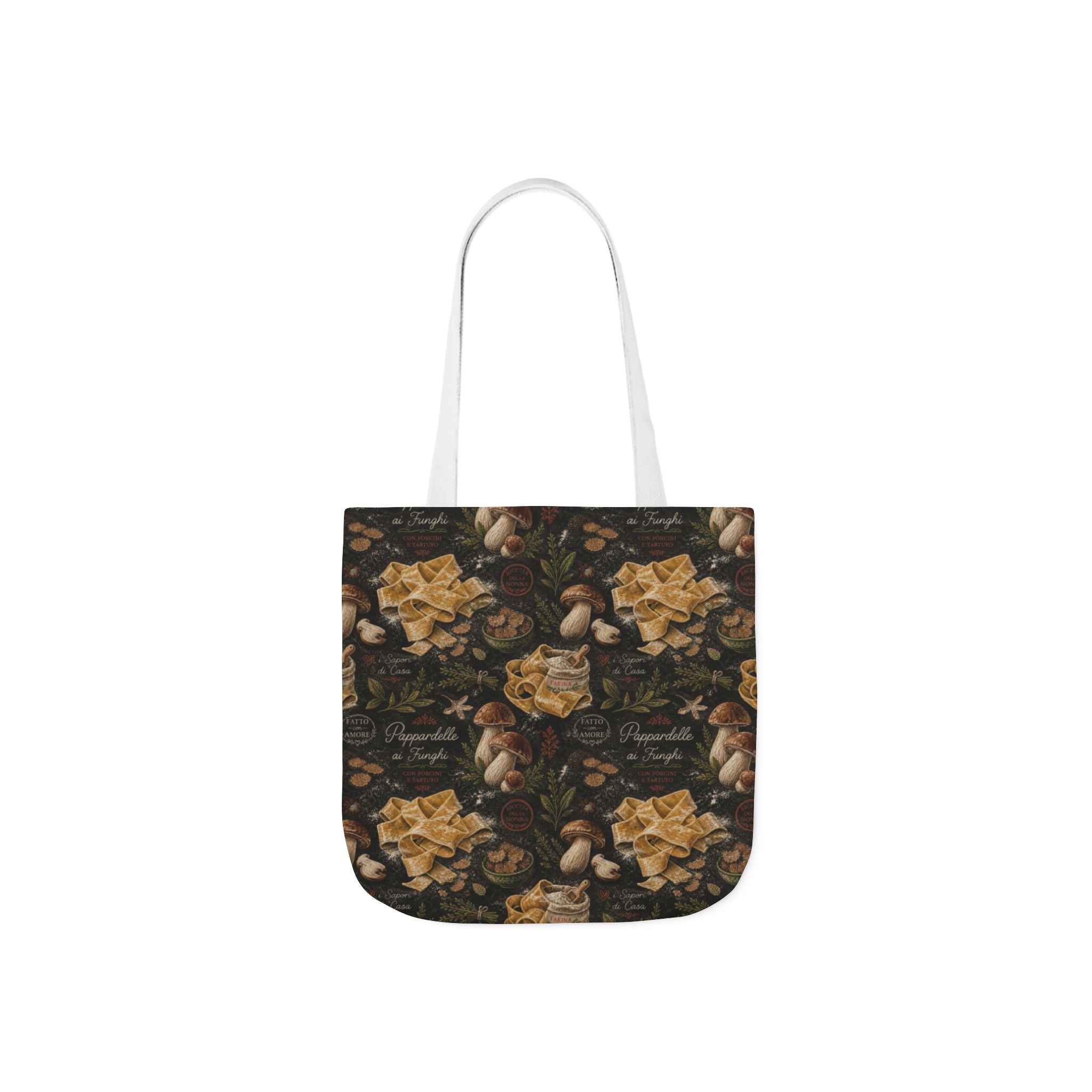 Pappardelle Ribbons Canvas Tote Bag Mediterranean Kitchen Chalk Art Design Italian Cottagecore Gift