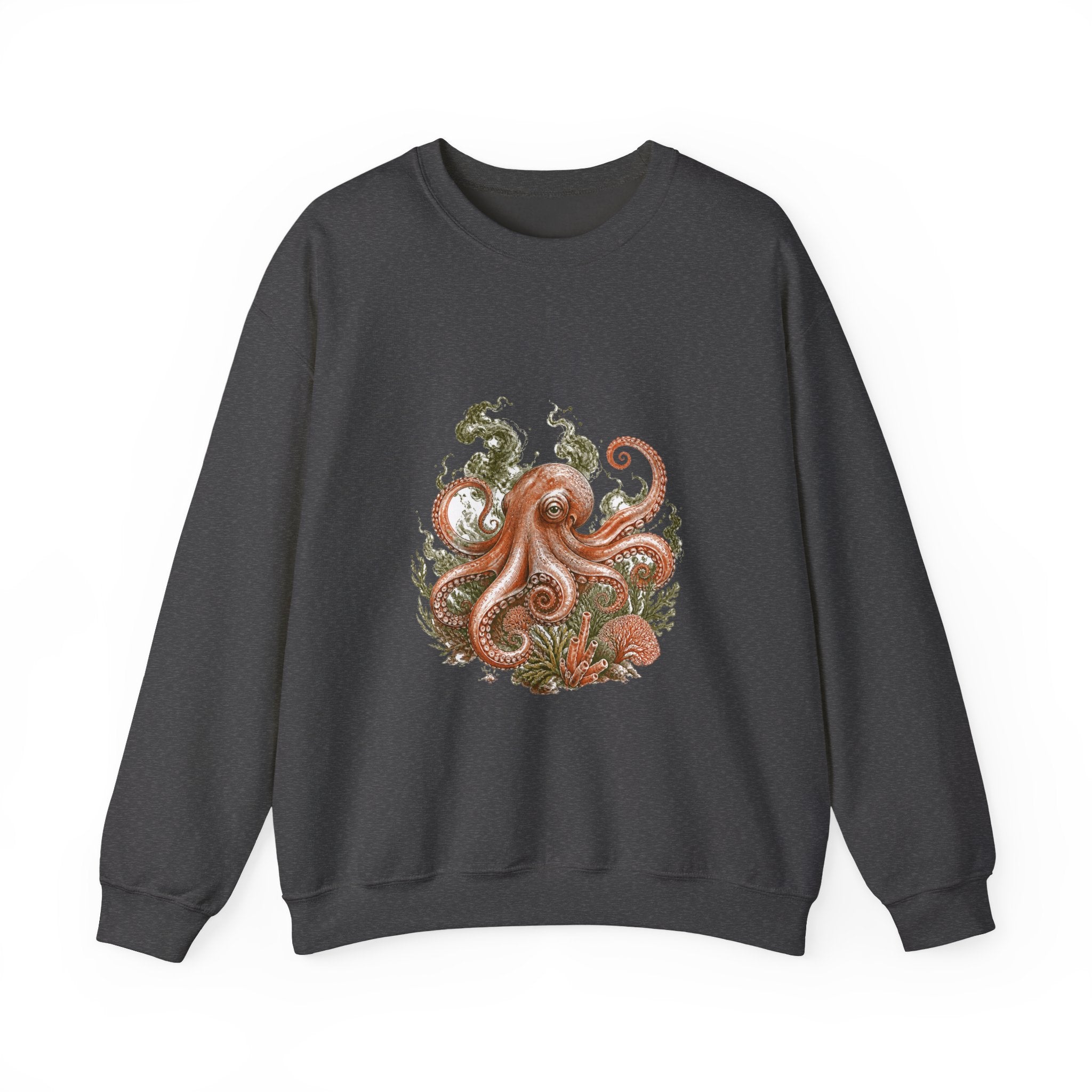 Matching Couple Sweatshirt - Octopus & Jellyfish Matching Couple Comfort Colors Crew Hand-Drawn Art His Hers Anniversary Gift - Design A