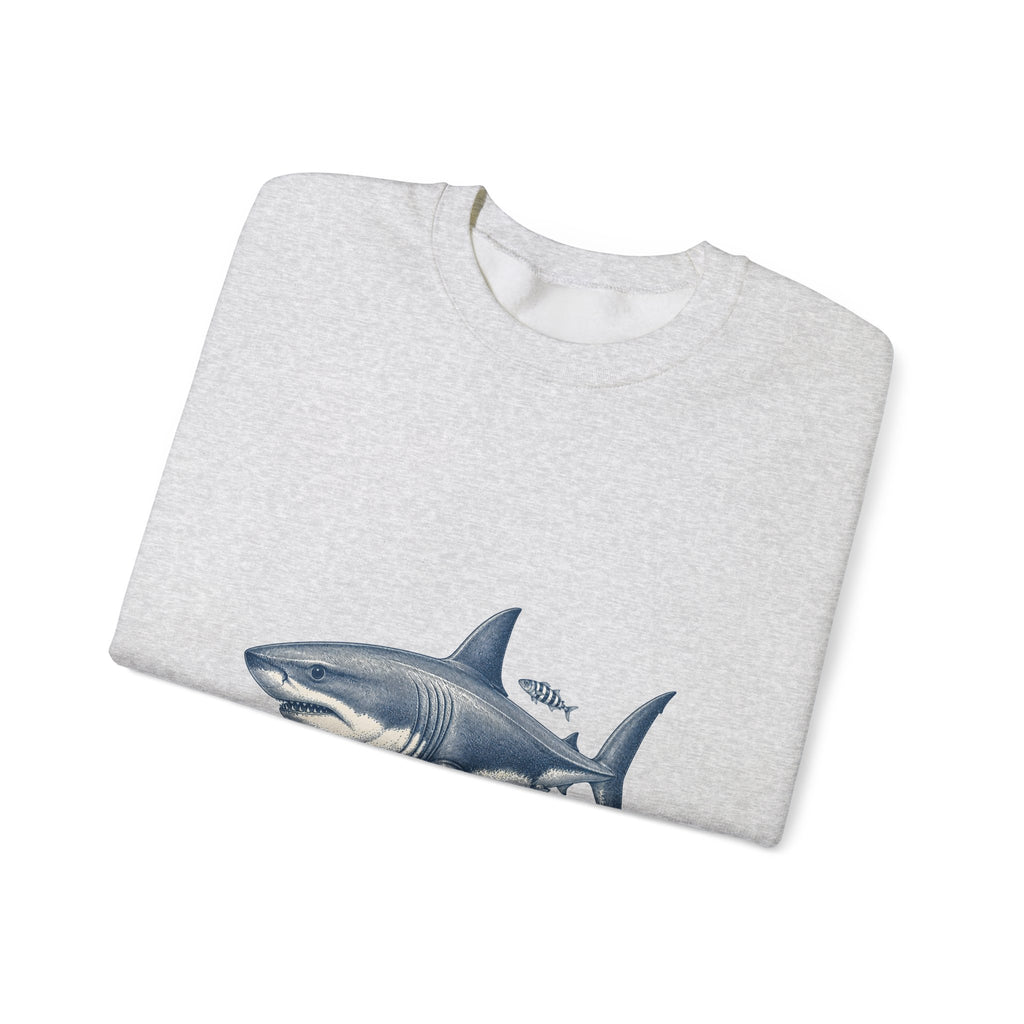 Matching Couple Sweatshirt - Shark & Dolphin Matching Couple Premium Fleece Sweatshirt Vintage Art His Hers Honeymoon Gift - Design A