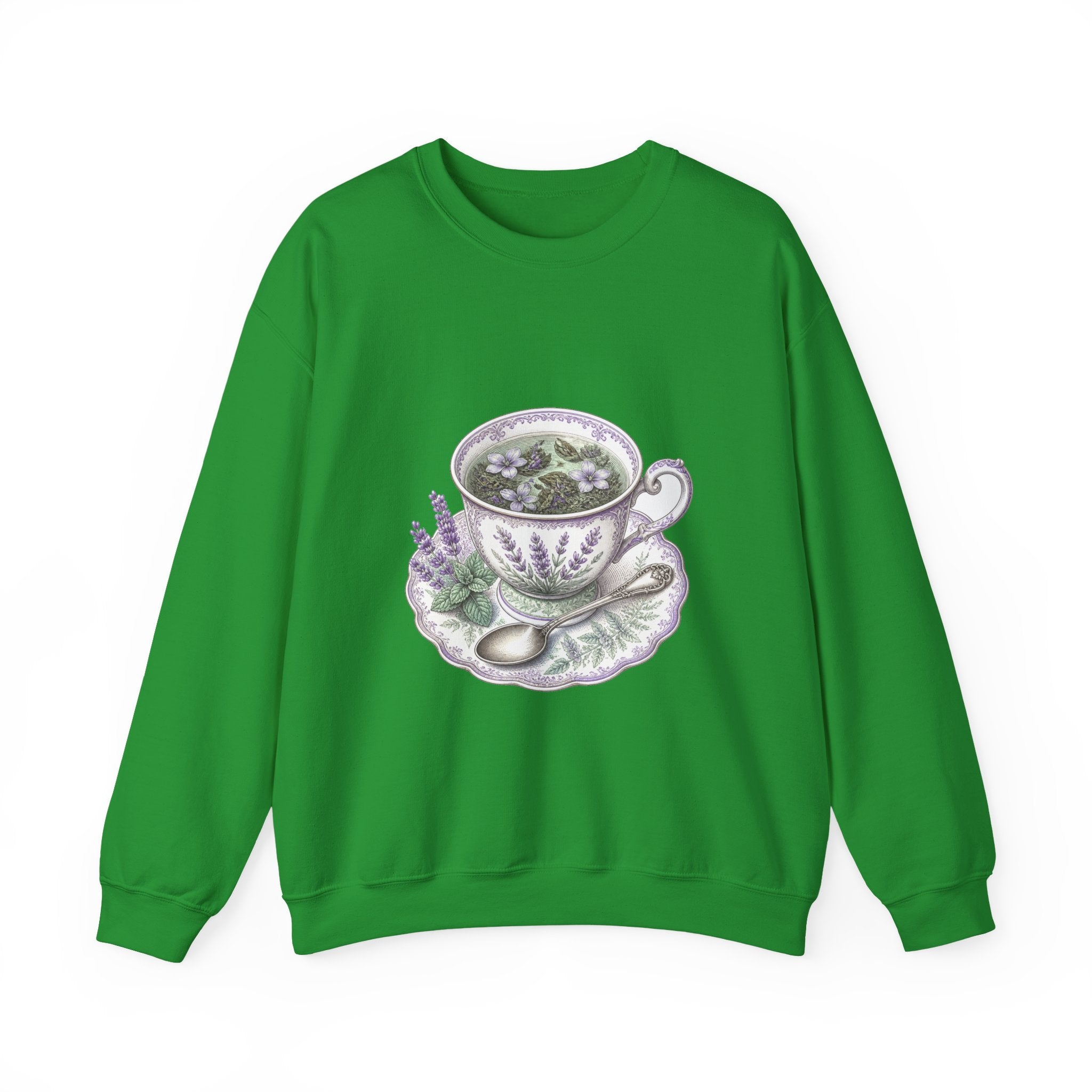 Matching Couple Sweatshirt - Coffee & Tea Matching Couple Premium Fleece Sweatshirt Vintage Art His Hers Honeymoon Gift - Design B