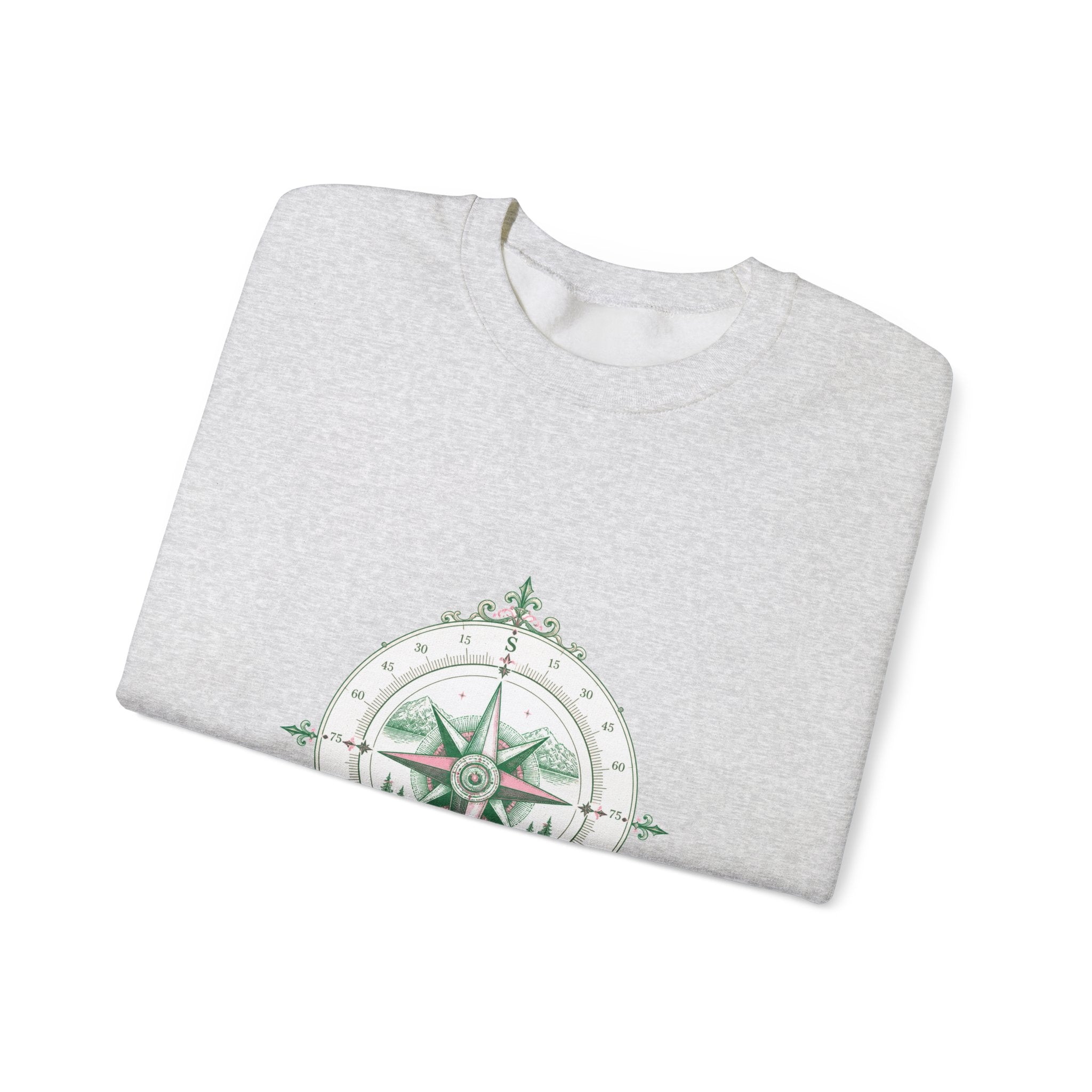 Matching Couple Sweatshirt - Compass North & South Matching Couple Premium Fleece Sweatshirt Vintage Art His Hers Honeymoon Gift - Design B