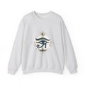 Matching Couple Sweatshirt - Eye of Ra & Horus Matching Couple Comfort Colors Crew Hand-Drawn Art His Hers Anniversary Gift - Design B