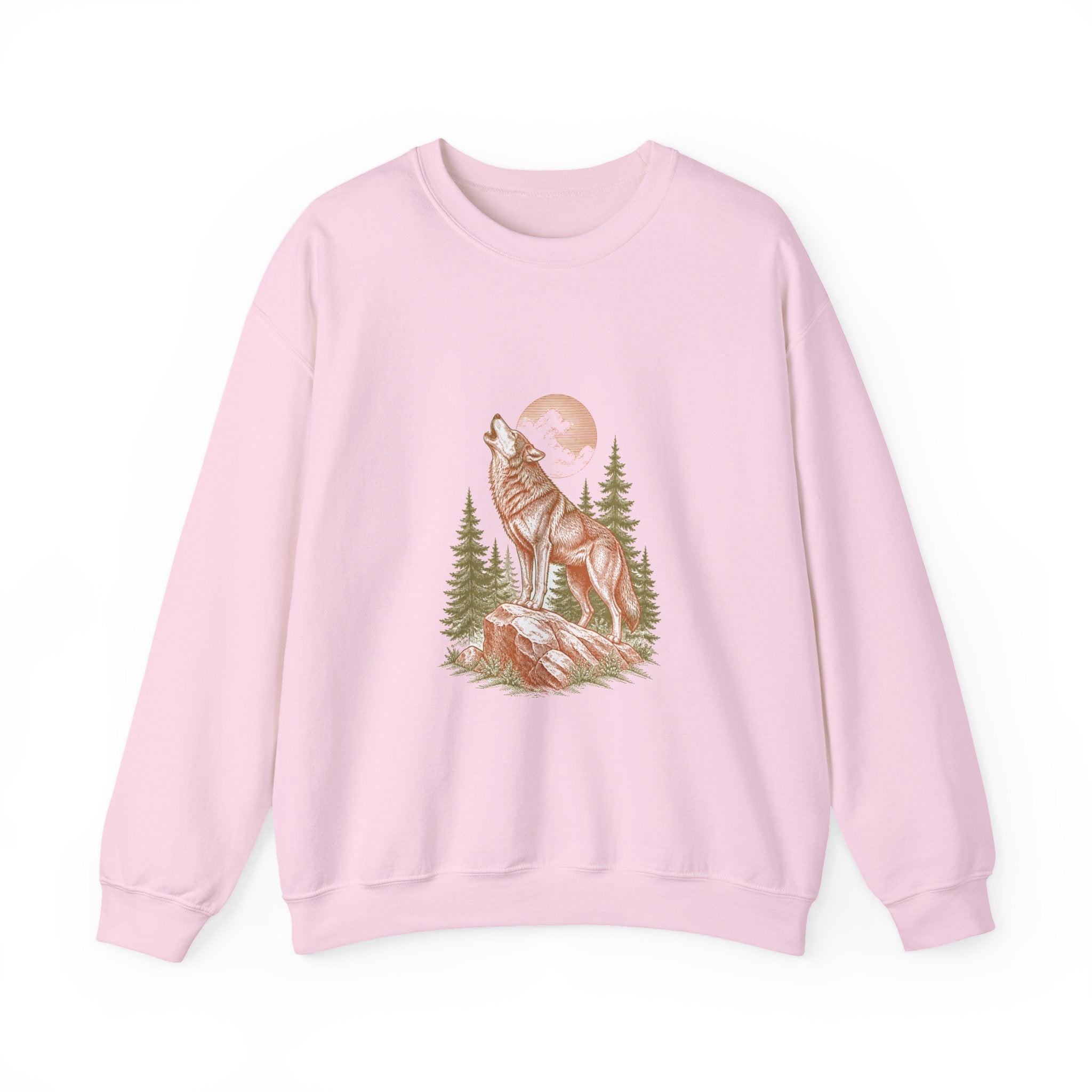 Matching Couple Sweatshirt - Wolf & Dove Matching Couple Crewneck Sweatshirt Vintage Art His Hers Wedding Gift - Design A