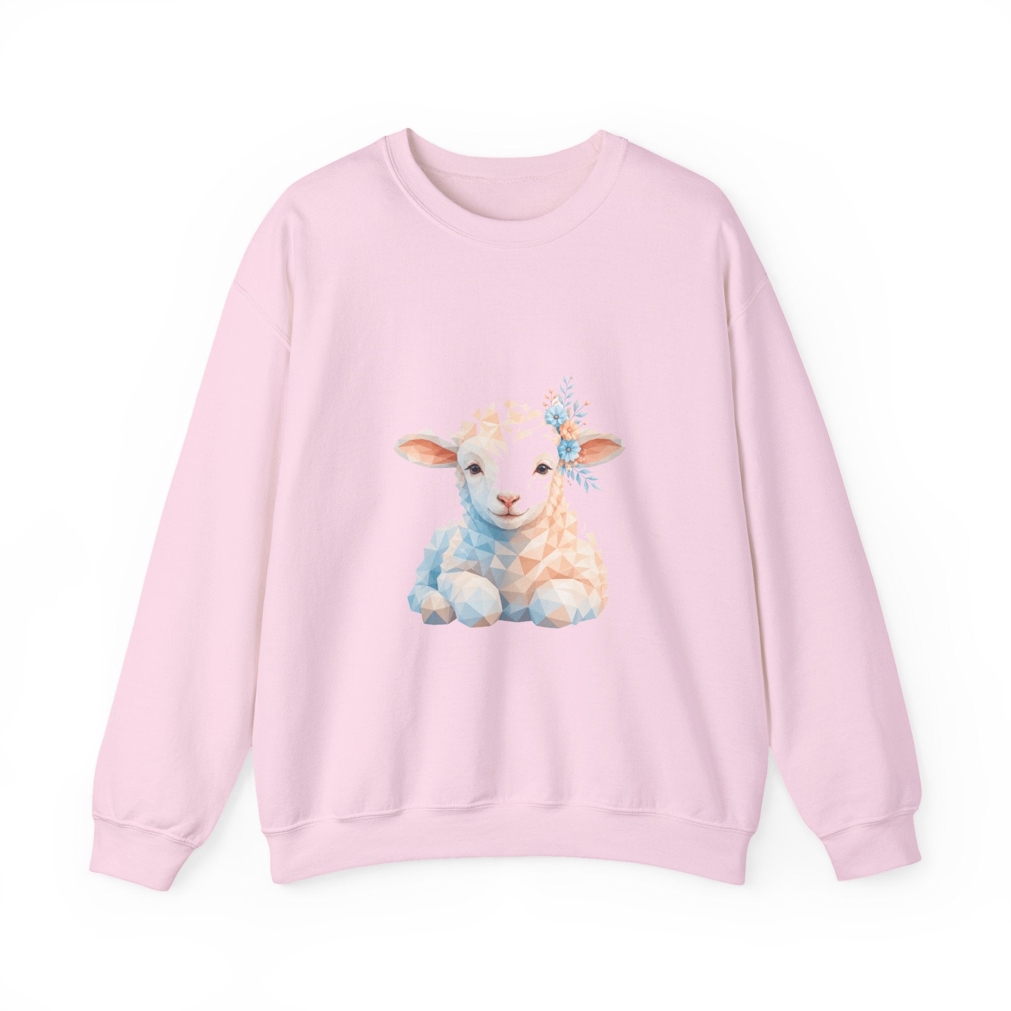 Matching Couple Sweatshirt - Lion & Lamb Matching Couple Premium Fleece Sweatshirt Geometric Art His Hers Love Gift - Design B