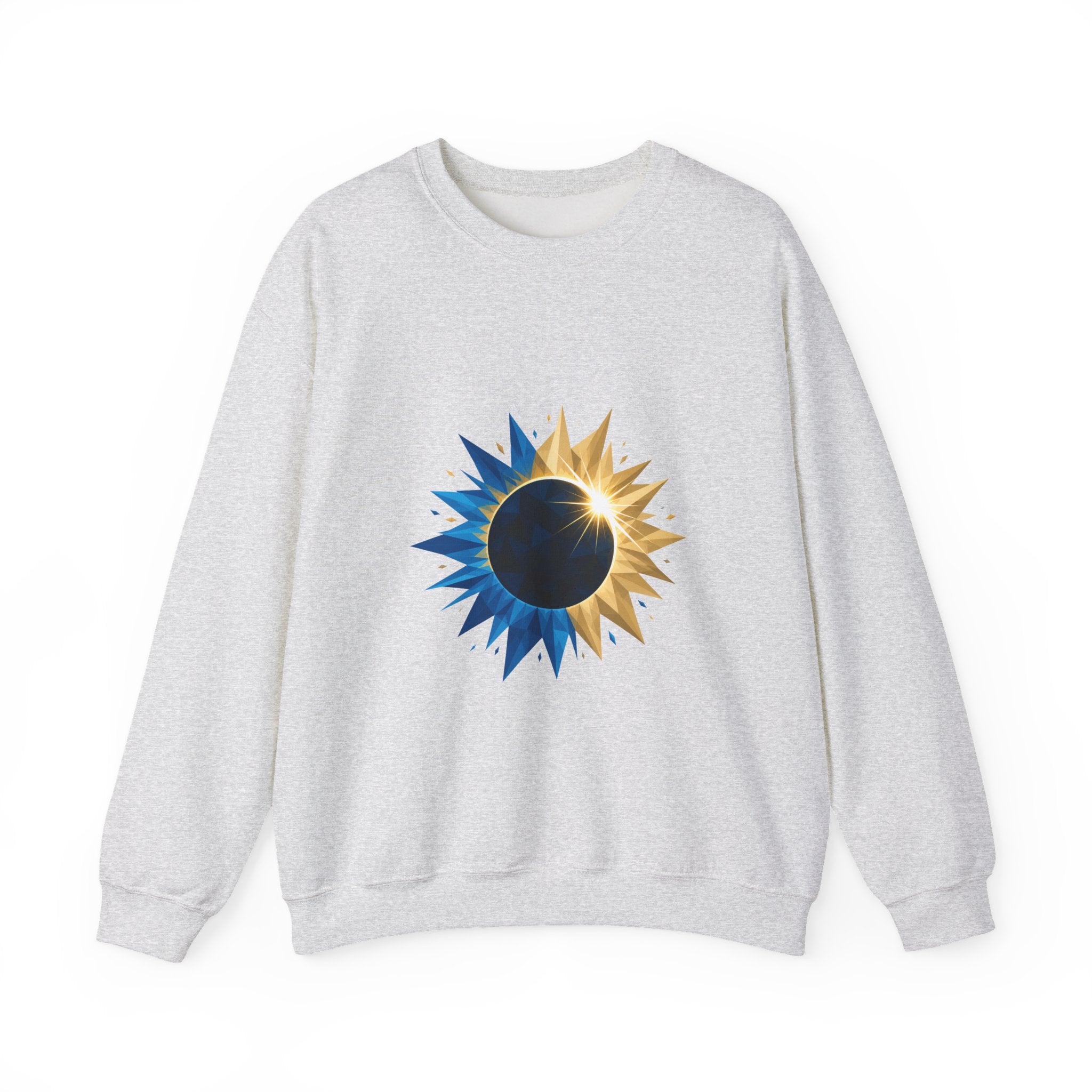 Matching Couple Sweatshirt - Solar & Lunar Eclipse Matching Couple Crewneck Sweatshirt Geometric Art His Hers Couple Gift - Design A