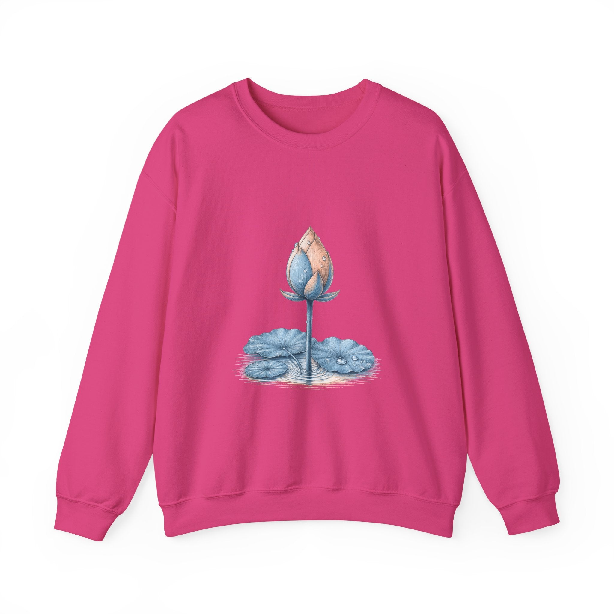 Matching Couple Sweatshirt - Open & Closed Lotus Matching Couple Premium Fleece Sweatshirt Vintage Art His Hers Honeymoon Gift - Design B