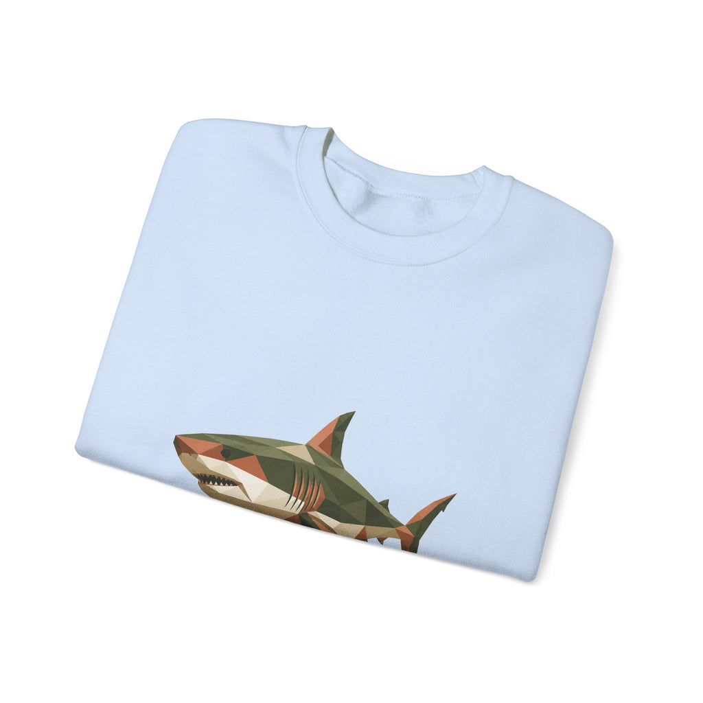 Matching Couple Sweatshirt - Shark & Dolphin Matching Couple Crewneck Sweatshirt Geometric Art His Hers Couple Gift - Design A