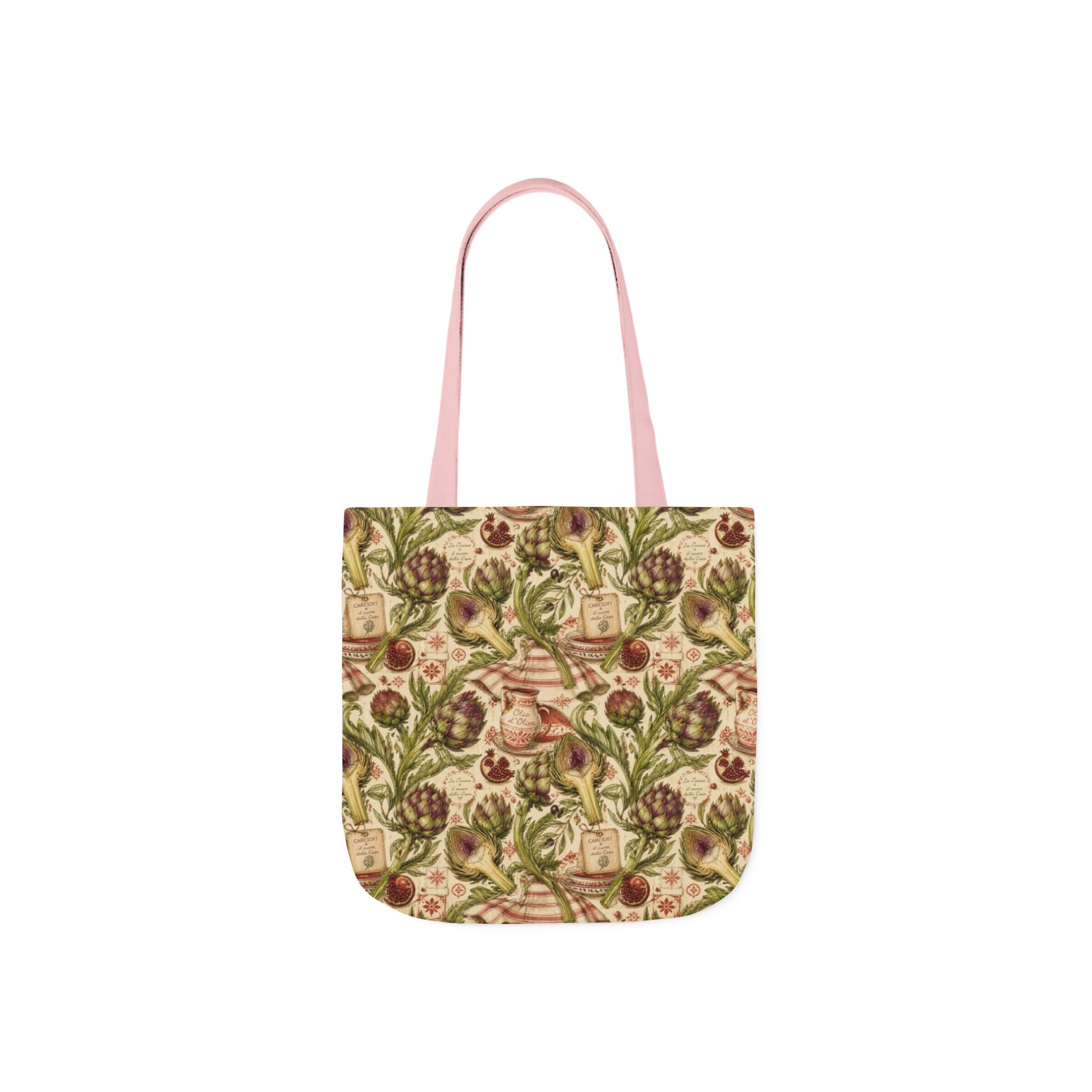 Globe Artichokes Canvas Tote Bag Mediterranean Kitchen Watercolor Design Italian Cottagecore Gift
