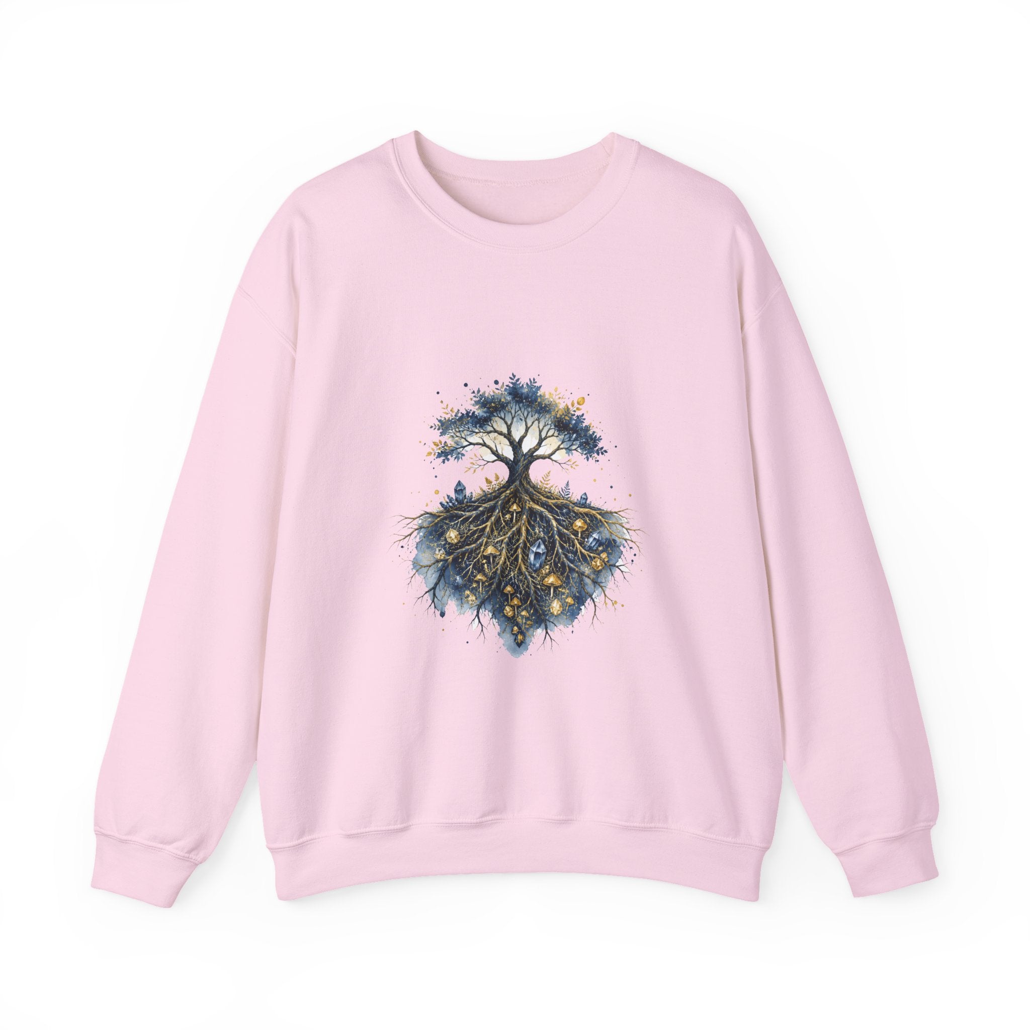Matching Couple Sweatshirt - Ancient Oak & Deep Roots Matching Couple Premium Fleece Sweatshirt Watercolor Art His Hers Birthday Gift - Design B