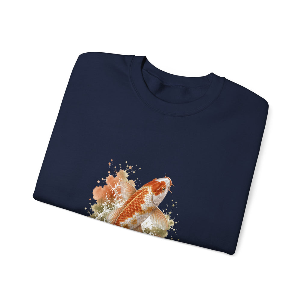 Matching Couple Sweatshirt - Koi Fish Yin Yang Matching Couple Comfort Colors Crew Watercolor Art His Hers Birthday Gift - Design A