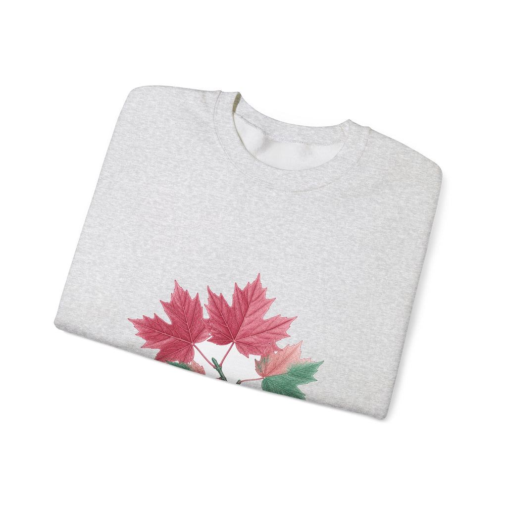 Matching Couple Sweatshirt - Cherry Blossom & Maple Leaf Matching Couple Premium Fleece Sweatshirt Vintage Art His Hers Honeymoon Gift - Design B