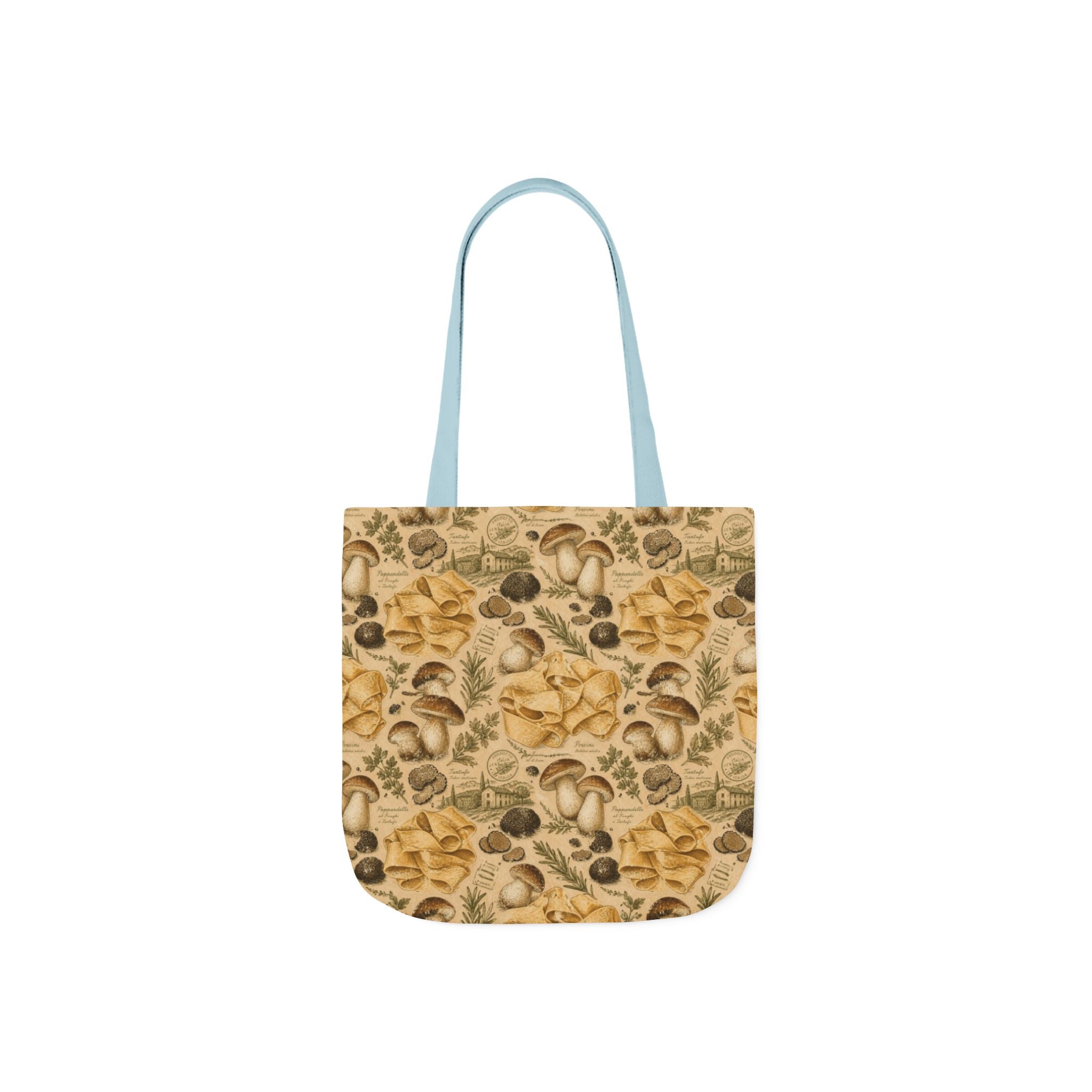 Pappardelle Ribbons Canvas Tote Bag Mediterranean Kitchen Botanical Design Italian Cottagecore Gift
