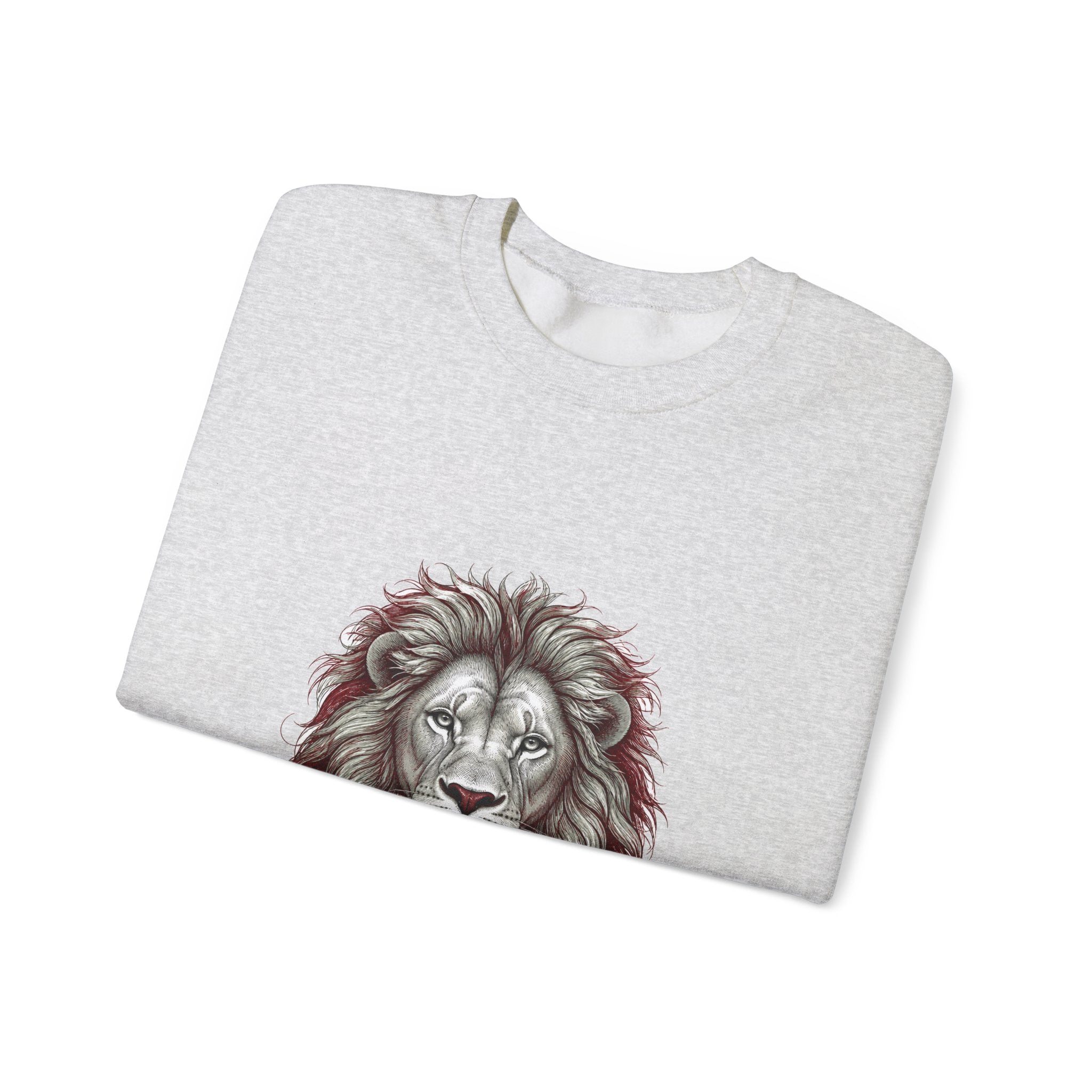Matching Couple Sweatshirt - Lion & Lamb Matching Couple Crewneck Sweatshirt Hand-Drawn Art His Hers Best Friend Gift - Design A