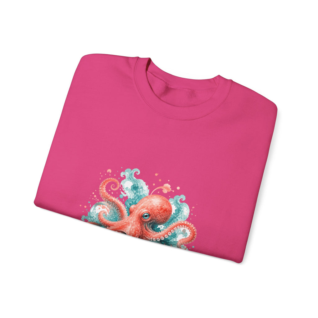 Matching Couple Sweatshirt - Octopus & Jellyfish Matching Couple Premium Fleece Sweatshirt Watercolor Art His Hers Birthday Gift - Design A