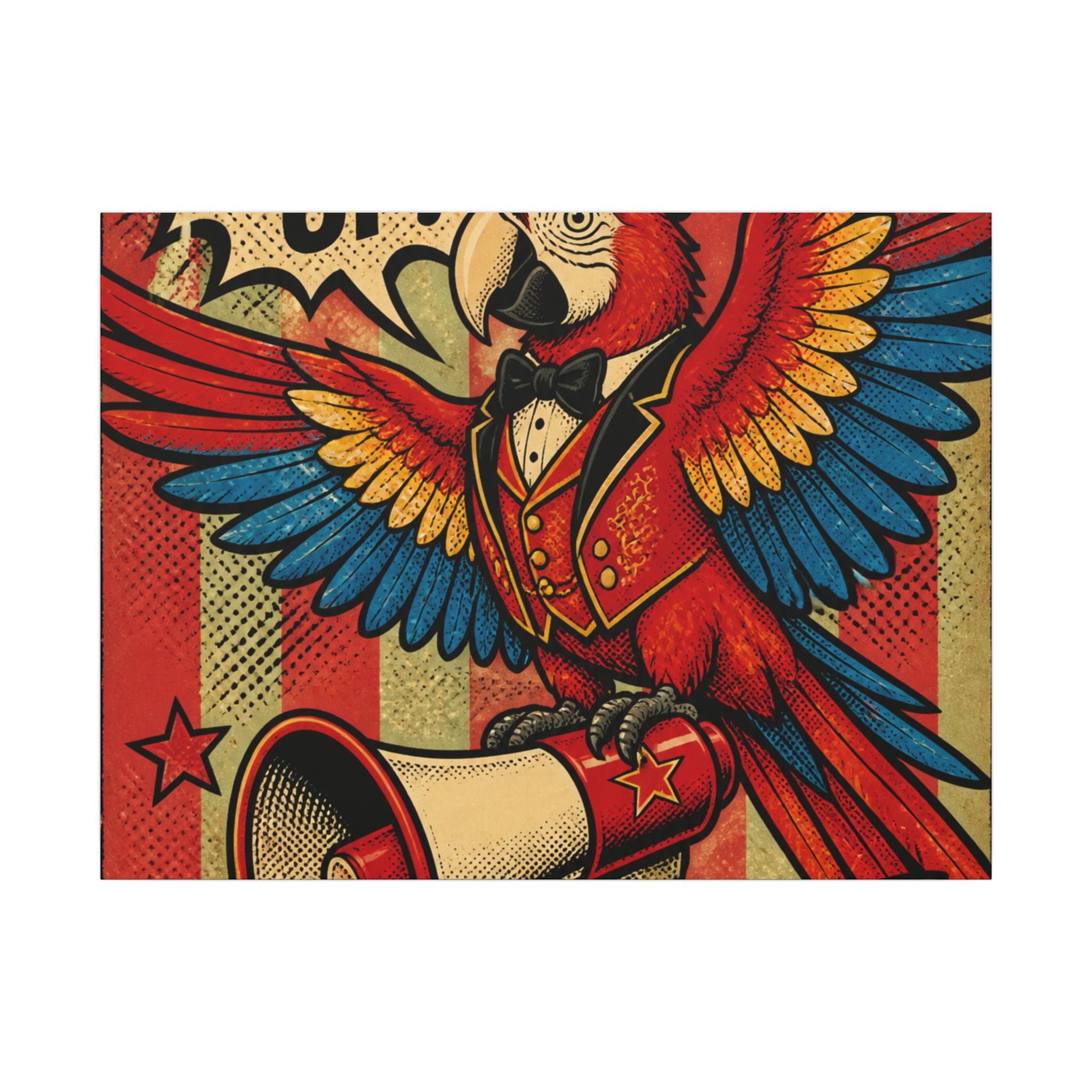 Parrot Ringmaster Wall Art Canvas 16×20 Pop Art Living Room Decor Maximalist Print
