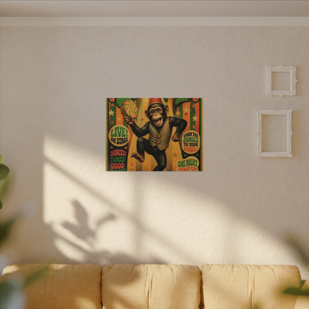 Dancing Monkey Wall Art Canvas 16×20 Psychedelic Cafe Decor Maximalist Print