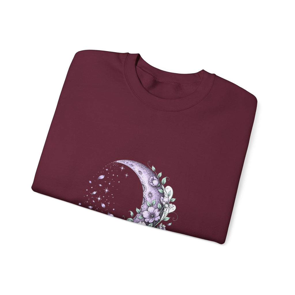 Matching Couple Sweatshirt - Waxing & Waning Moon Matching Couple Comfort Colors Crew Hand-Drawn Art His Hers Anniversary Gift - Design B