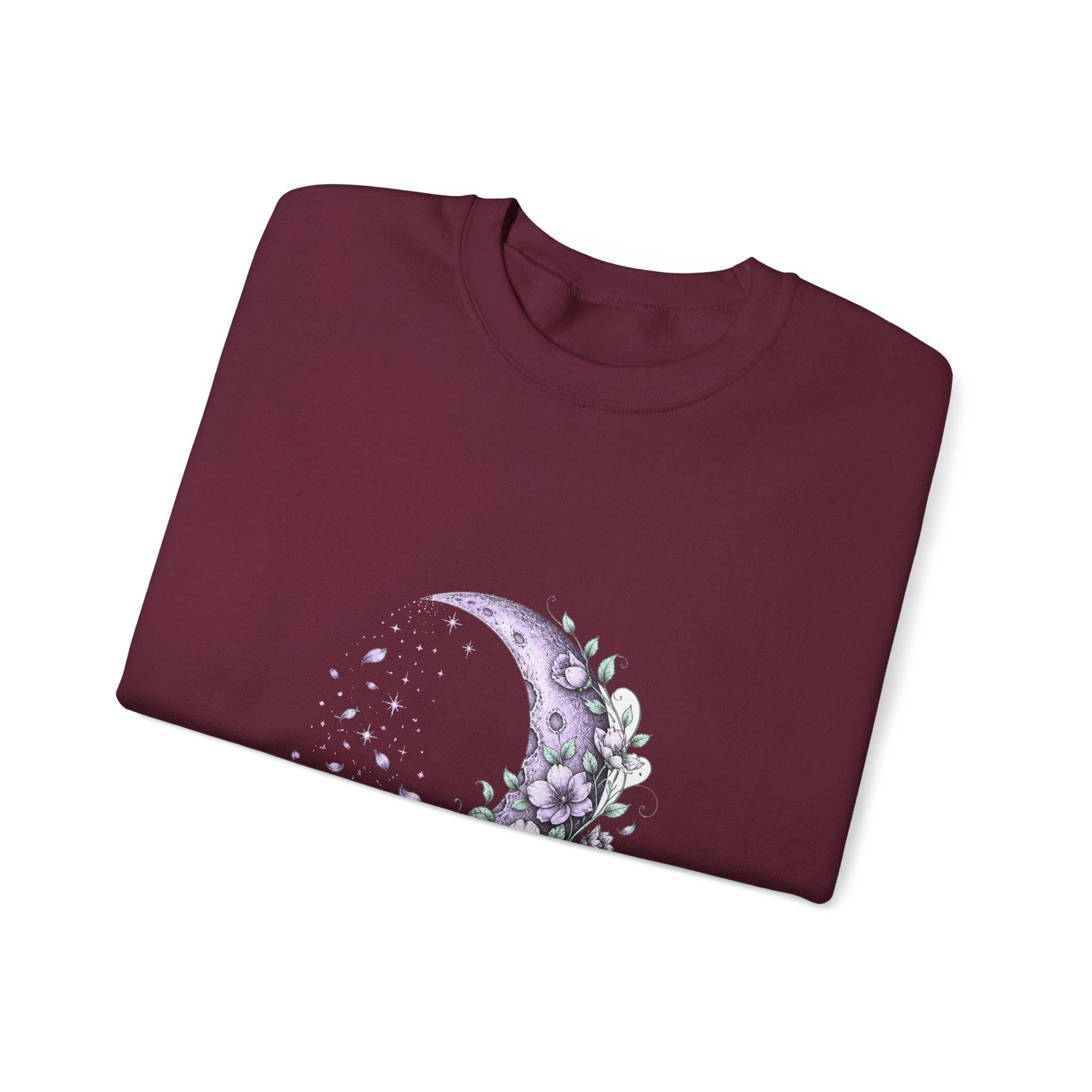 Matching Couple Sweatshirt - Waxing & Waning Moon Matching Couple Comfort Colors Crew Hand-Drawn Art His Hers Anniversary Gift - Design B