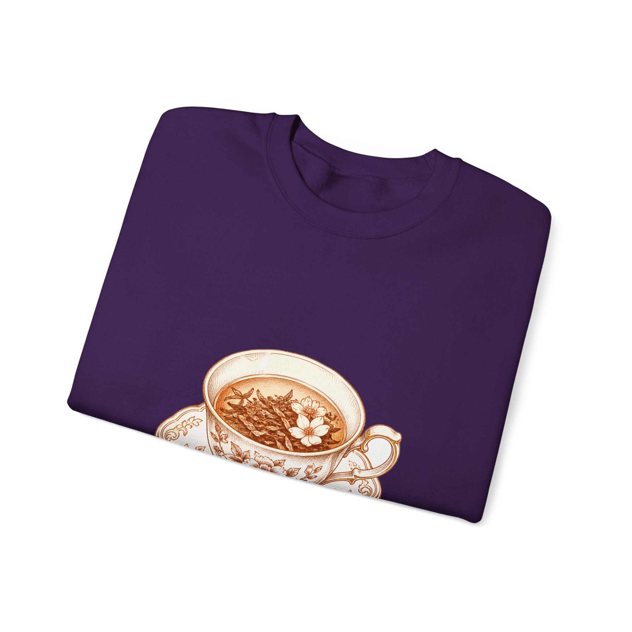Matching Couple Sweatshirt - Coffee & Tea Matching Couple Crewneck Sweatshirt Hand-Drawn Art His Hers Best Friend Gift - Design B