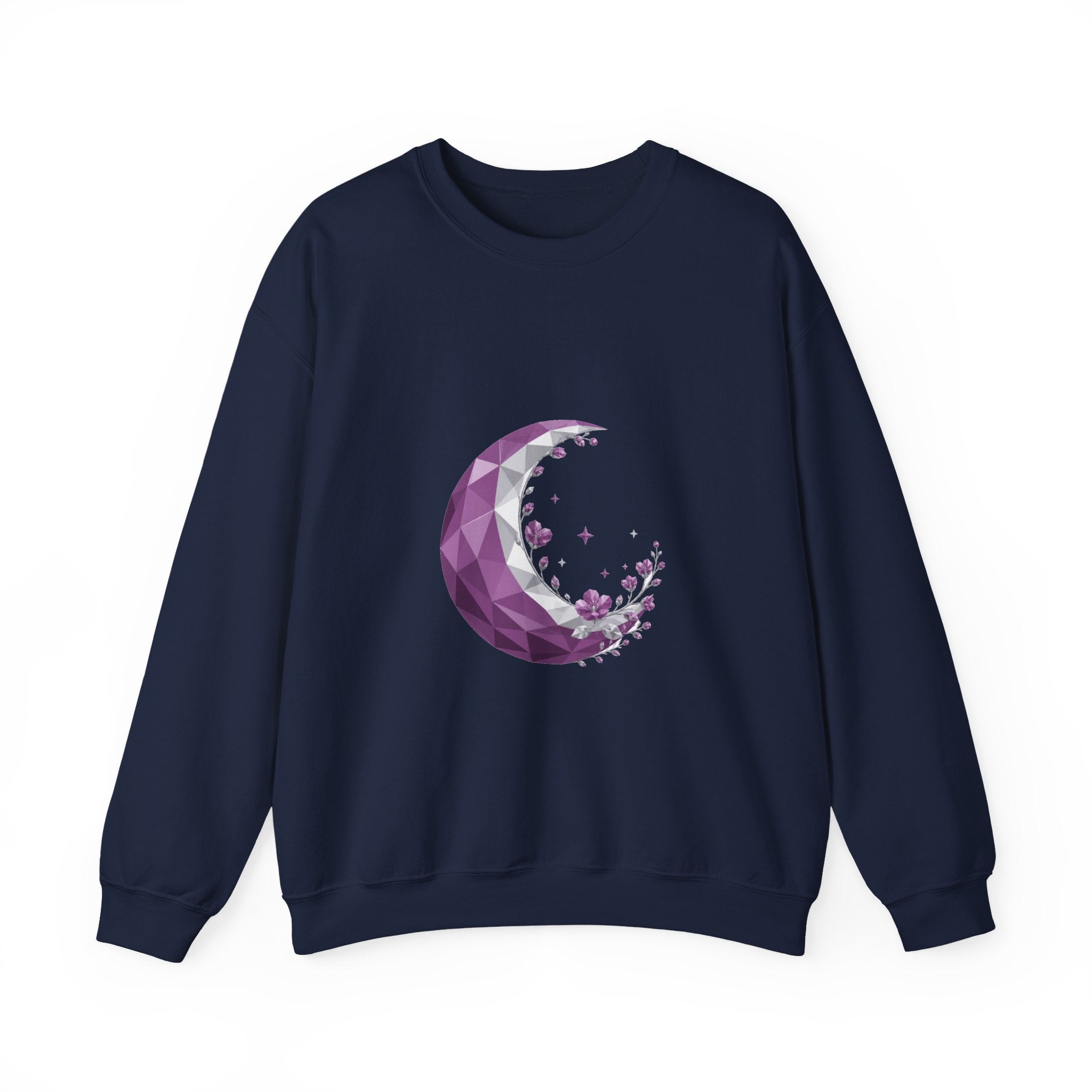 Matching Couple Sweatshirt - Waxing & Waning Moon Matching Couple Premium Fleece Sweatshirt Geometric Art His Hers Love Gift - Design A