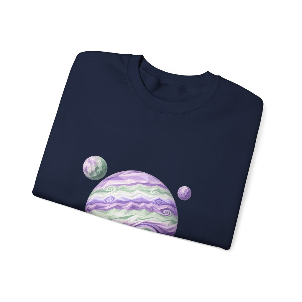Matching Couple Sweatshirt - Saturn & Jupiter Matching Couple Crewneck Sweatshirt Geometric Art His Hers Couple Gift - Design B