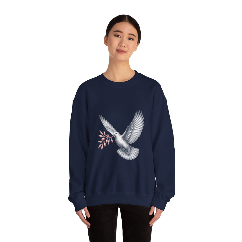 Matching Couple Sweatshirt - Wolf & Dove Matching Couple Premium Fleece Sweatshirt Vintage Art His Hers Honeymoon Gift - Design B