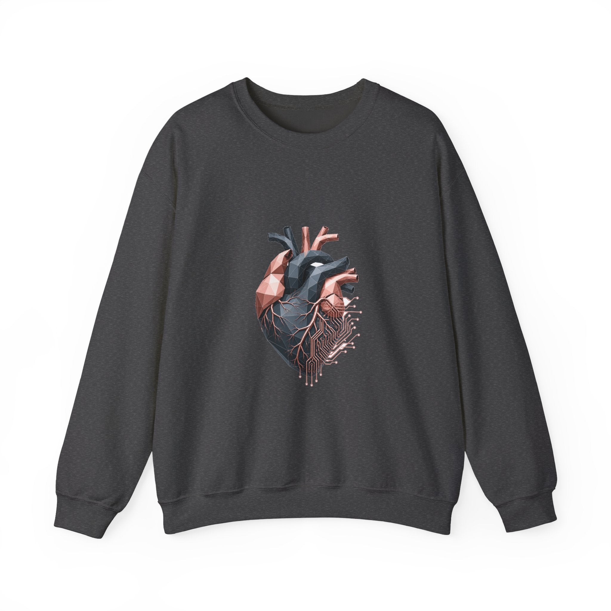 Matching Couple Sweatshirt - Robot & Heart Matching Couple Premium Fleece Sweatshirt Geometric Art His Hers Love Gift - Design B