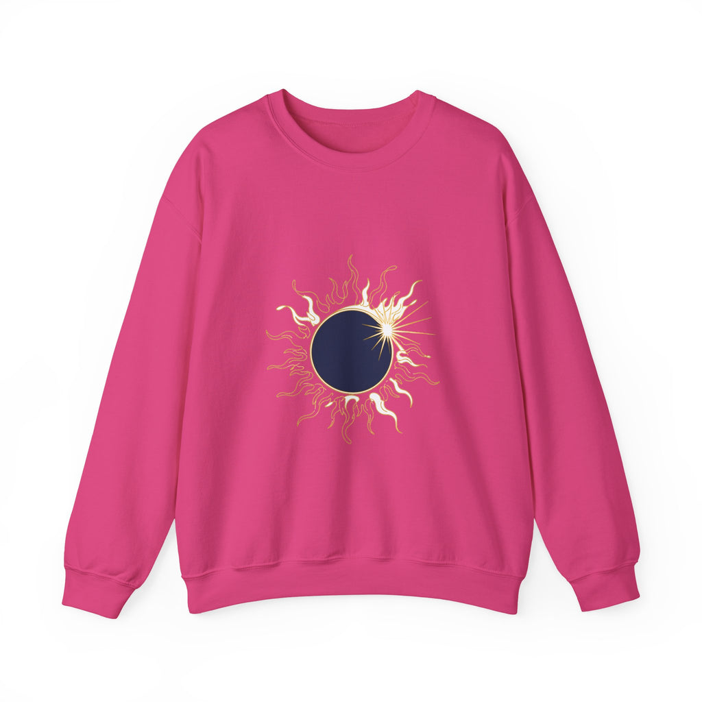 Matching Couple Sweatshirt - Solar & Lunar Eclipse Matching Couple Premium Fleece Sweatshirt Minimalist Art His Hers Christmas Gift - Design A