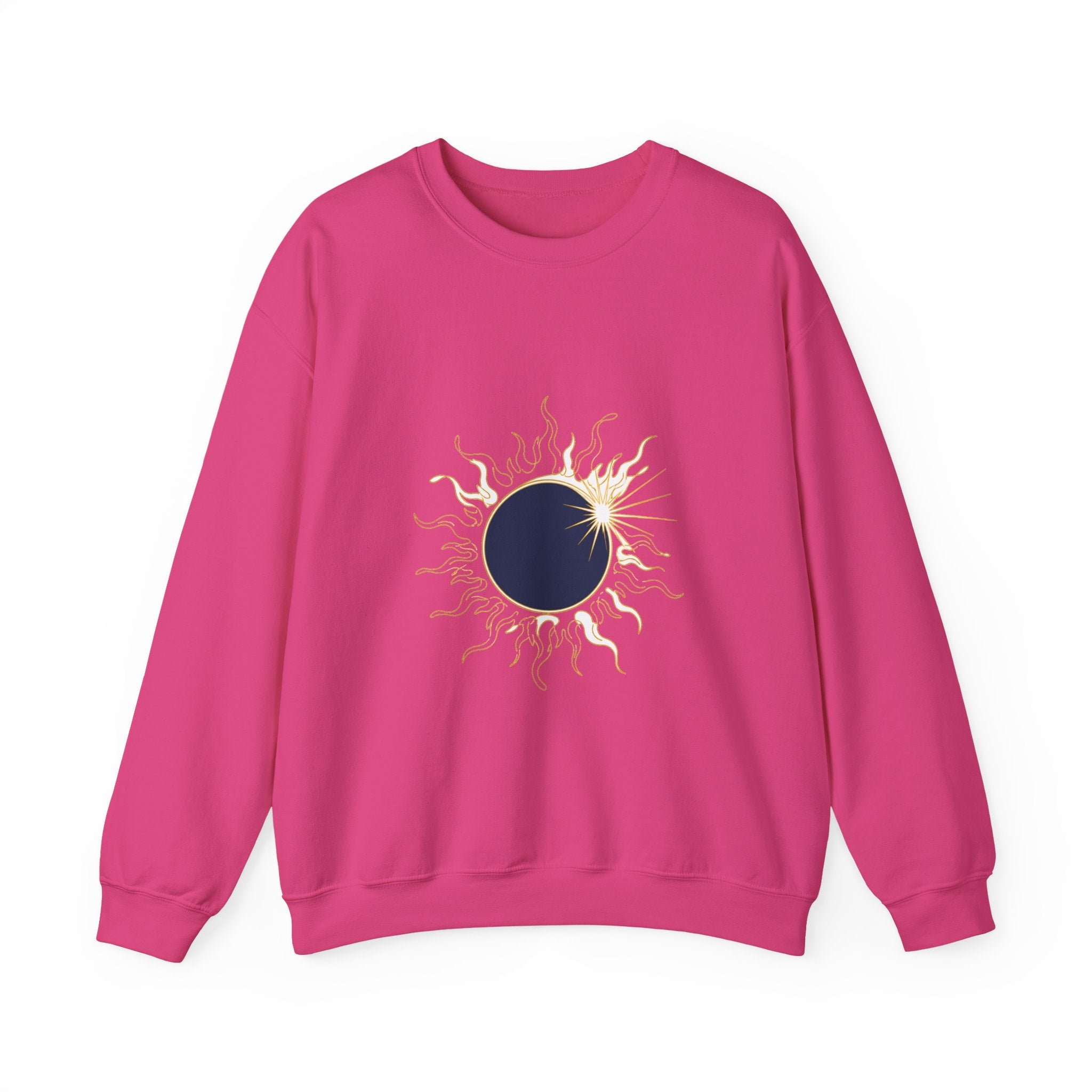 Matching Couple Sweatshirt - Solar & Lunar Eclipse Matching Couple Premium Fleece Sweatshirt Minimalist Art His Hers Christmas Gift - Design A