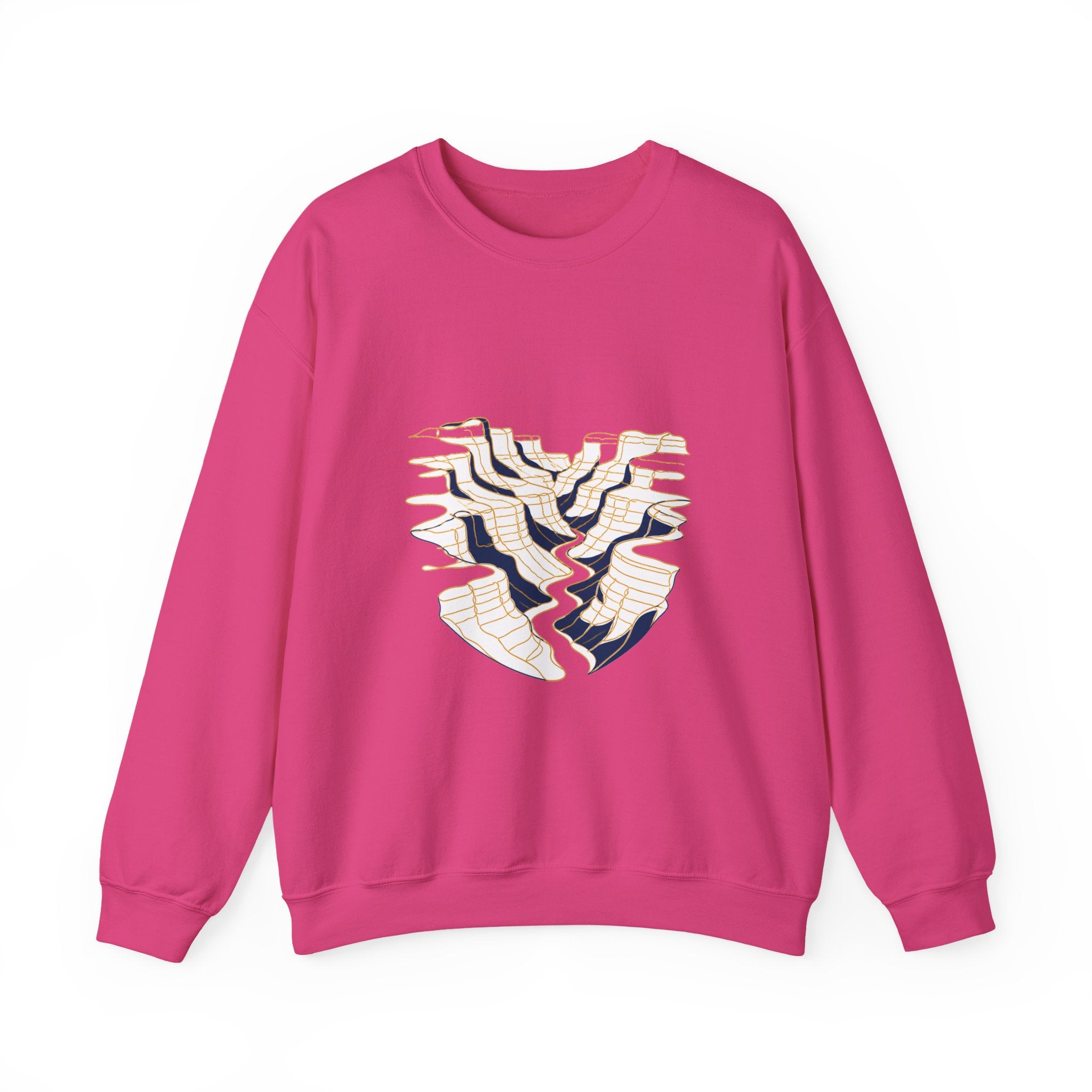 Matching Couple Sweatshirt - Lavender Fields & Canyon Matching Couple Crewneck Sweatshirt Minimalist Art His Hers Valentine Gift - Design B